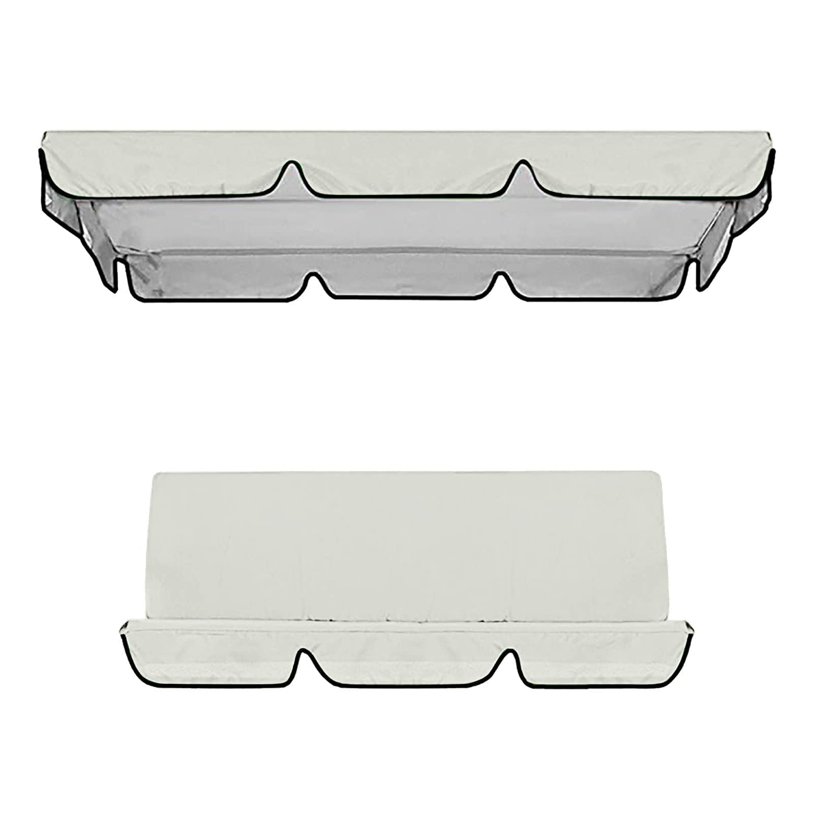 FYTY 210D Waterproof Patio Swing Canopy Replacement Cover - Grey, 164x114x15cm - Durable Sunshade for 2/3 Seat Garden Swing Chairs - Perfect for Outdoor Relaxation in Backyard, Porch or Deck