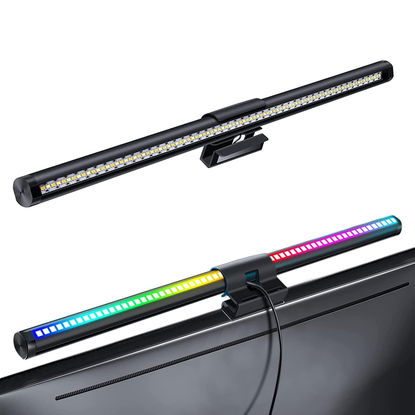 RGB LED Monitor Light Bar - USB Powered Dual Light Computer Screen Lamp with Touch Control, 5-Color Modes & No Glare - Perfect for Home Office, Gaming Setup & Nighttime Reading