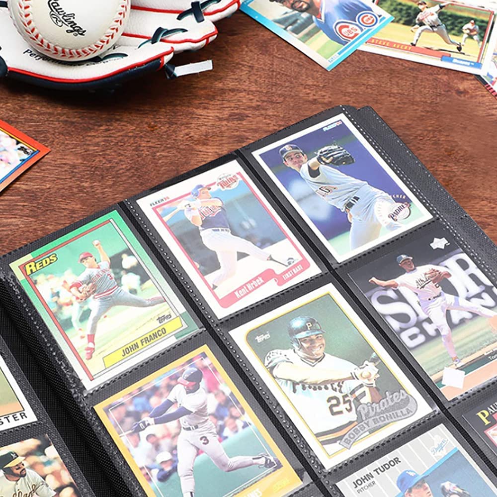 PKMLIFE 9-Pocket Trading Card Binder with Sleeves - Holds 360 Cards for Yugioh, MTG, Baseball, Hockey & Sports Cards | Premium Collection Storage Protection (Black) | Perfect for Card Collectors, Tournaments & Organized Play