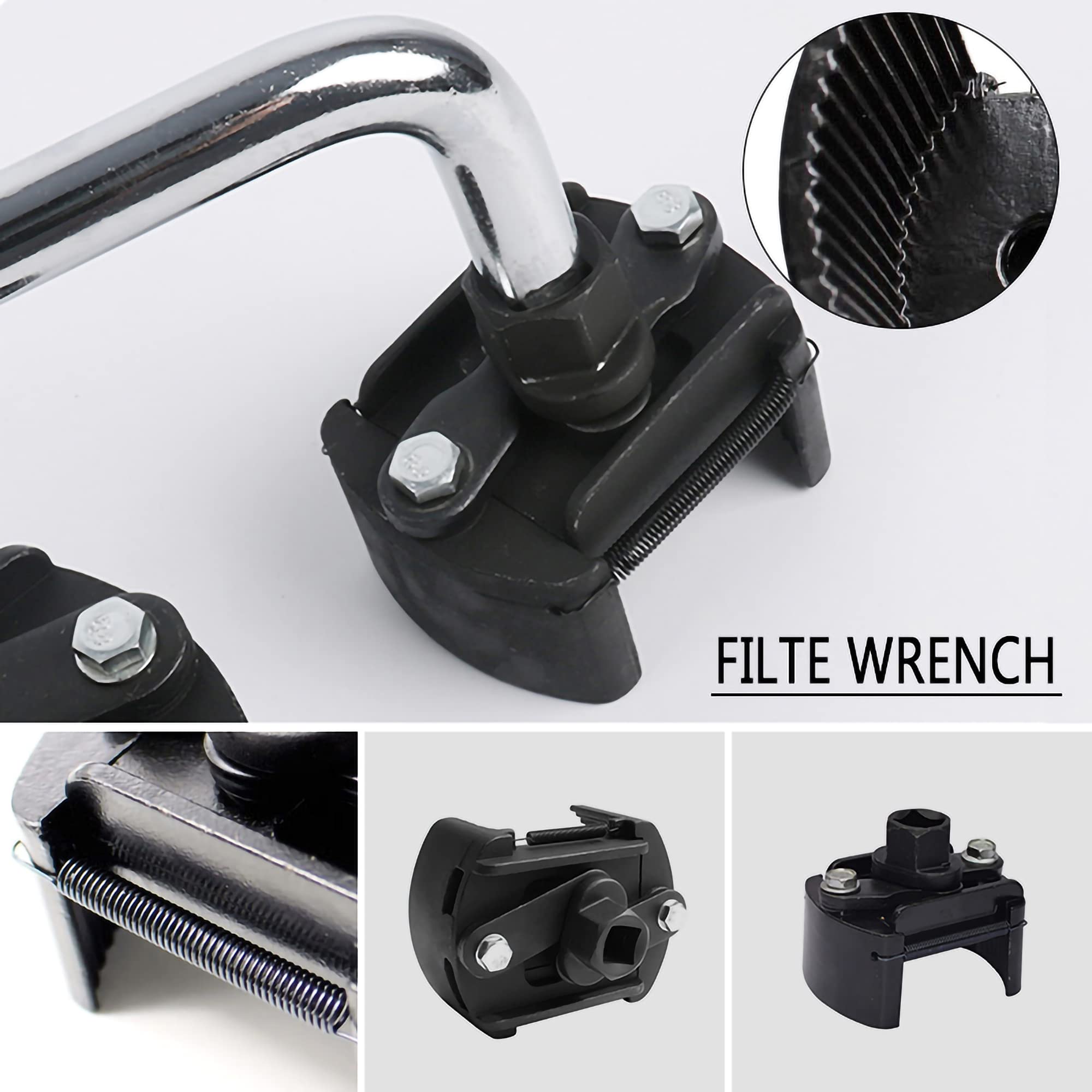 Adjustable Oil Filter Wrench - 2 Jaw Oil Filter Removal Tool for Cars & Trucks (80-105mm) - Heavy Duty Cast Steel Fuel Filter Wrench - Perfect for DIY Auto Maintenance & Oil Changes