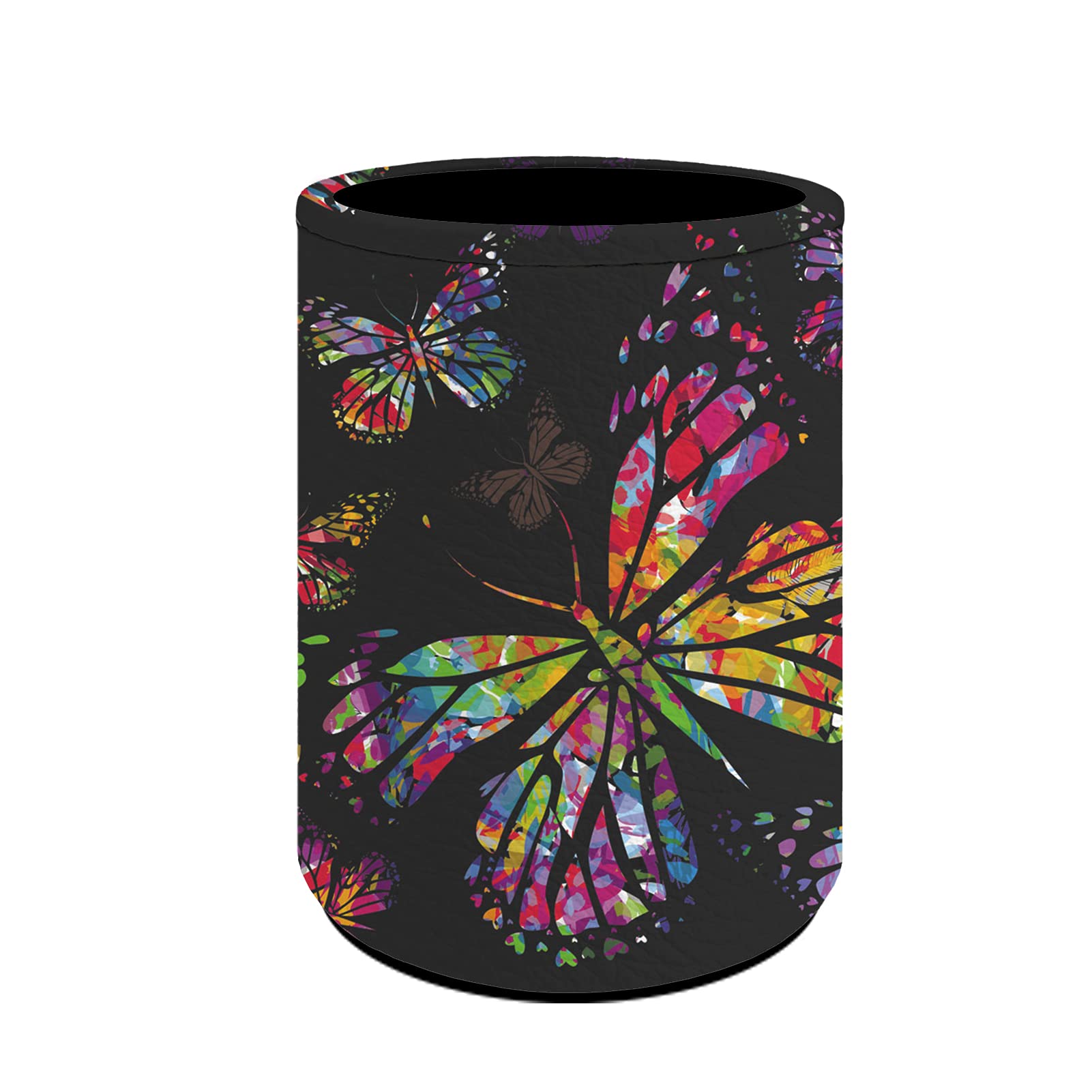Colorful Butterfly Print Pen Holder & Pencil Organizer - Durable Brush & Scissor Stand for Desk Organization - Perfect Office & Home Desk Accessory for School, Work, and Crafting