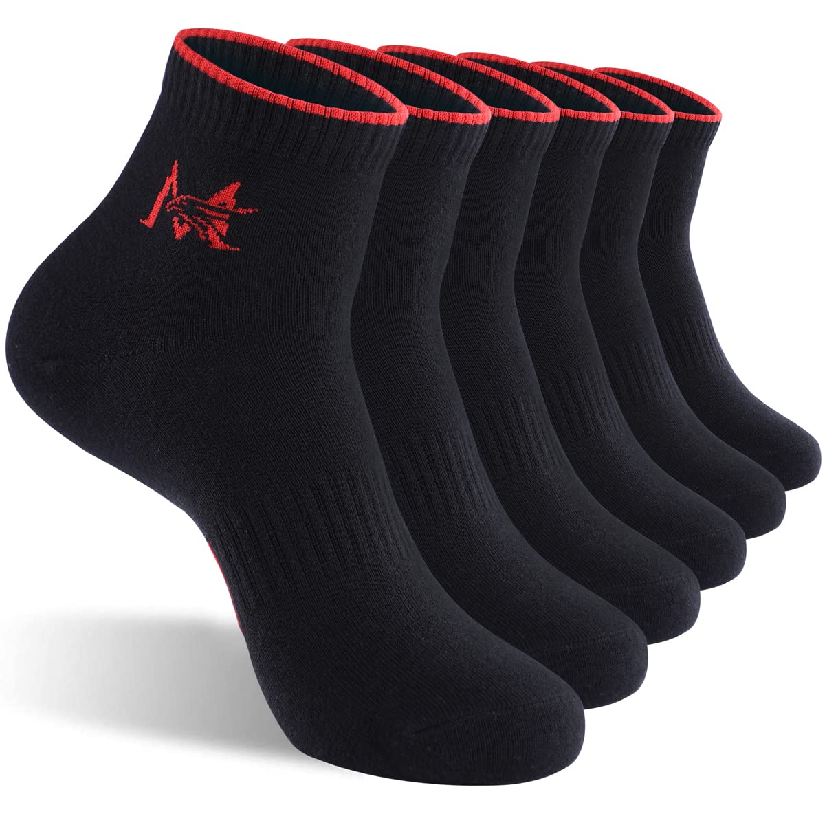 Pureluca Compression Socks for Men & Women - 6 Pairs Running & Athletic Socks - Breathable Comfort Quarter Ankle Socks (Sizes 6-12) - Perfect for Running, Travel & Recovery