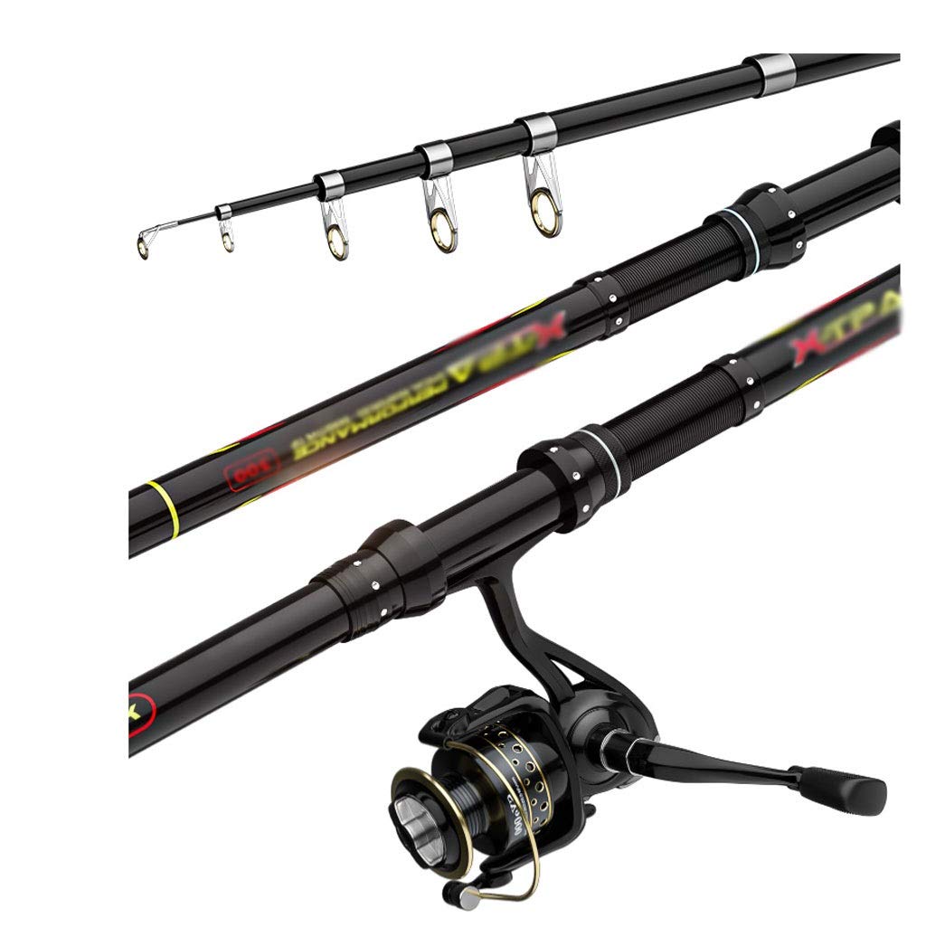 **YINGZI Telescopic Fishing Rod and Reel Combo - 7ft Portable Travel Fishing Pole with Anti-Tangle Spinning Reel for Saltwater & Freshwater - Compact Lightweight Design for Camping, Hiking & Backpacking (2.1m)**