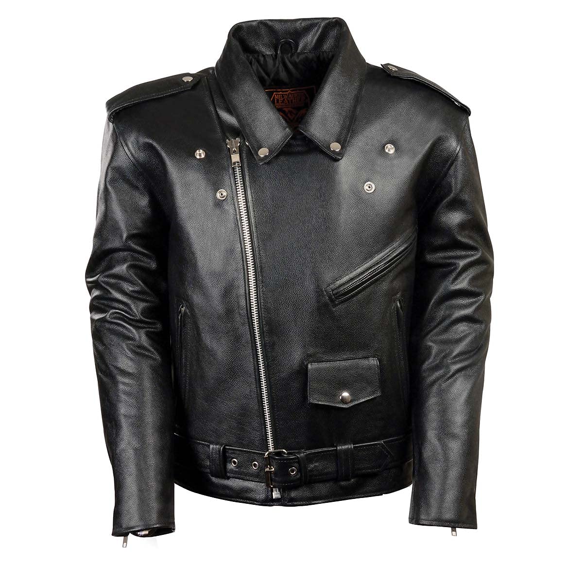 Premium Black Leather Motorcycle Jacket for Men - Milwaukee Leather MC Style Rider Jacket - Ideal for Biking, Cruising & Motorcycle Enthusiasts