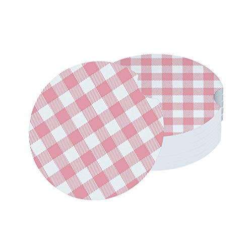 Gingham Pastel Pink White