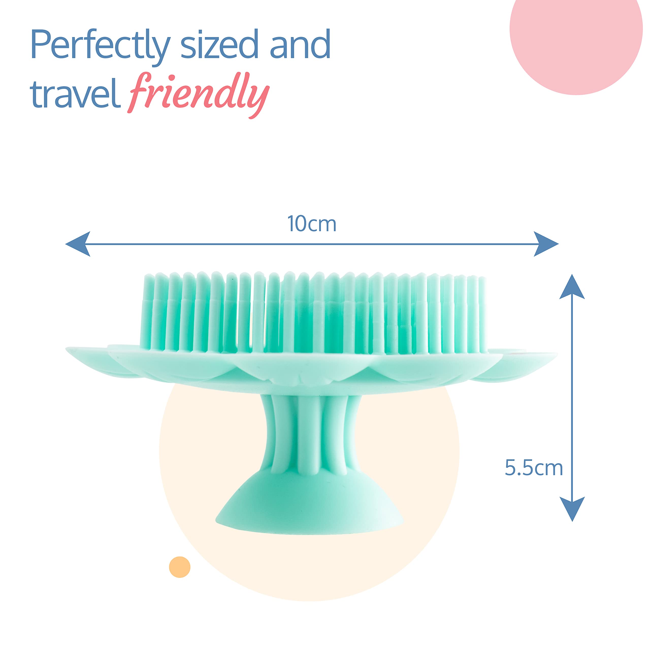 LuvLap Baby Silicone Shower Brush - Gentle Bath Scrubber & Loofah for Newborns & Infants | Exfoliating Scalp & Body Massager | Soft Silicone Bath Brush for Sensitive Skin (Green) | Perfect for Baby Bath Time & Spa-Like Care