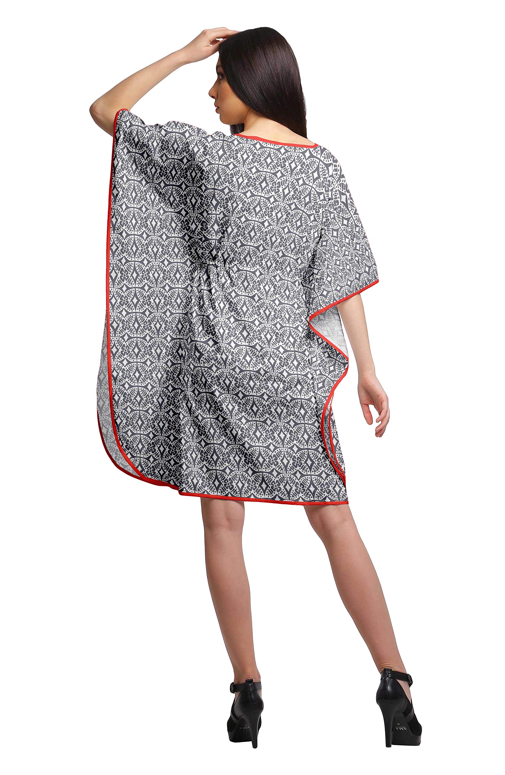 Moomaya Women's Plus Size Beach Kaftan Dress - Flowy Printed Bikini Cover Up for Summer Vacation, Pool Party & Tropical Getaway