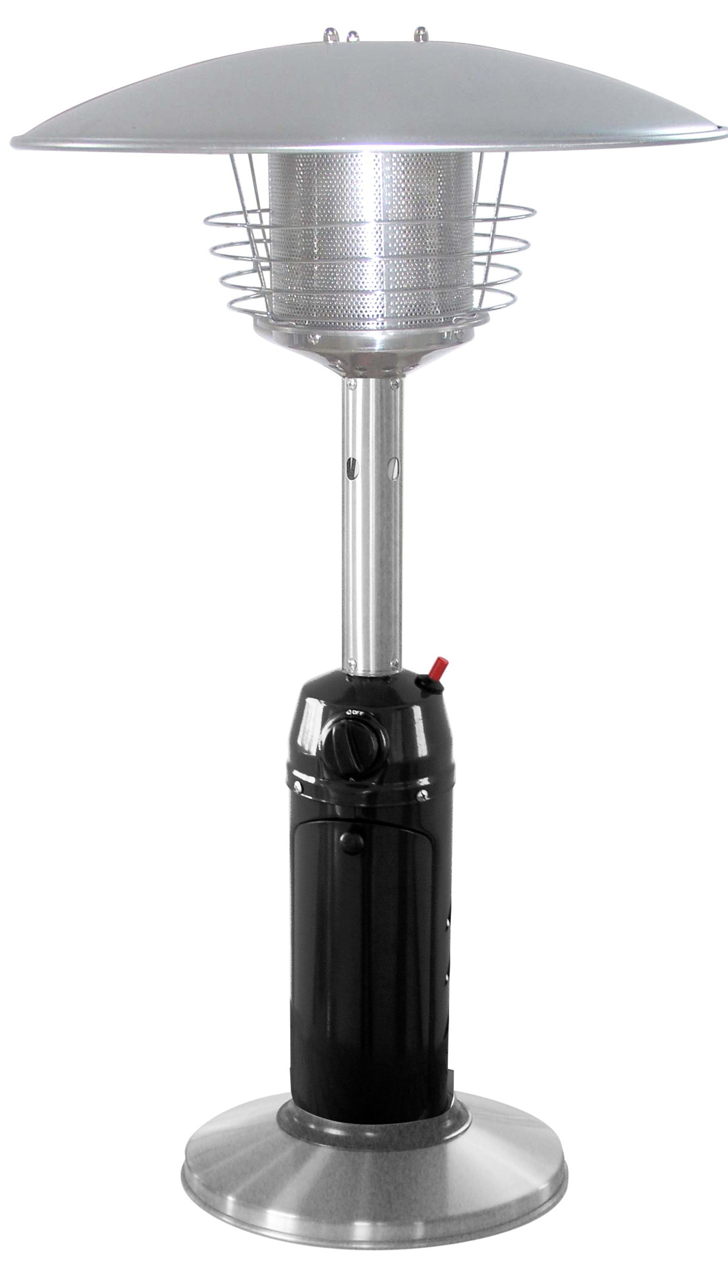Hiland HLDS032-BBS Black Portable Table Top Patio Heater - 11,000 BTU for Outdoor Use - Compatible with 1lb & 20lb Propane Tanks - Perfect for Backyard, Deck, and Patio Heating