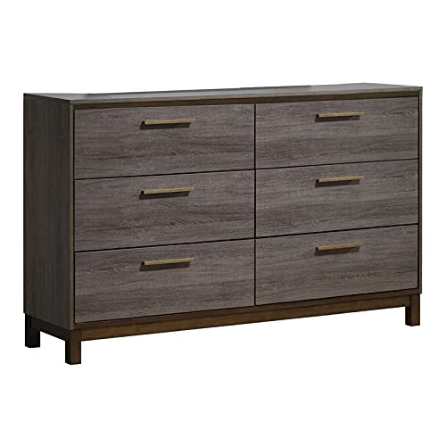 Furniture of America Charlsie Solid Wood 6-Drawer Dresser in Antique Gray - Stylish Bedroom Storage Solution for Home Organization & Decor