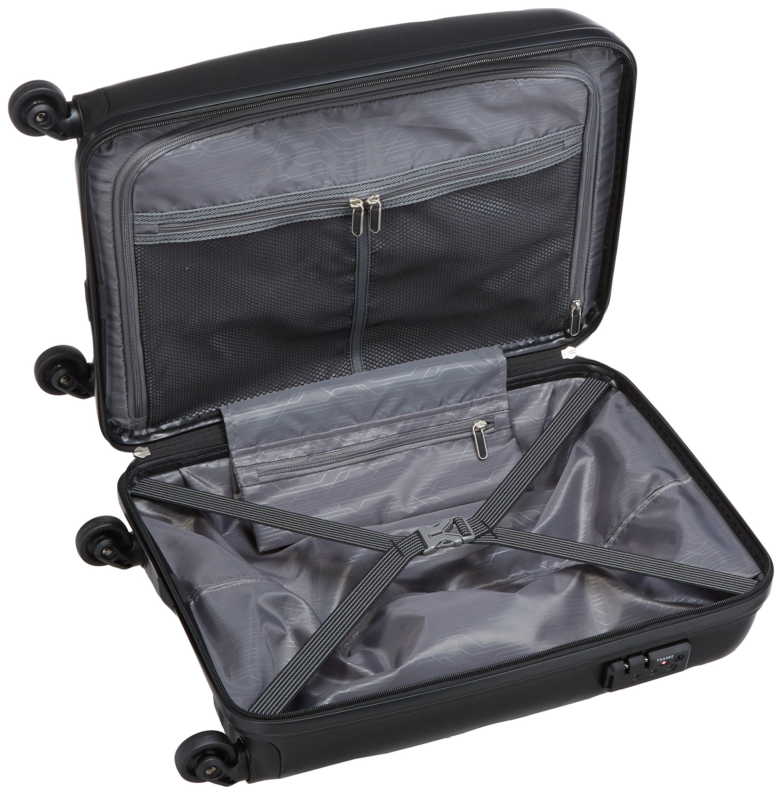 American Tourister Black Carry-On Luggage 55cm (31.5L) - Lightweight Spinner Suitcase for Air Travel, Business Trips & Weekend Getaways