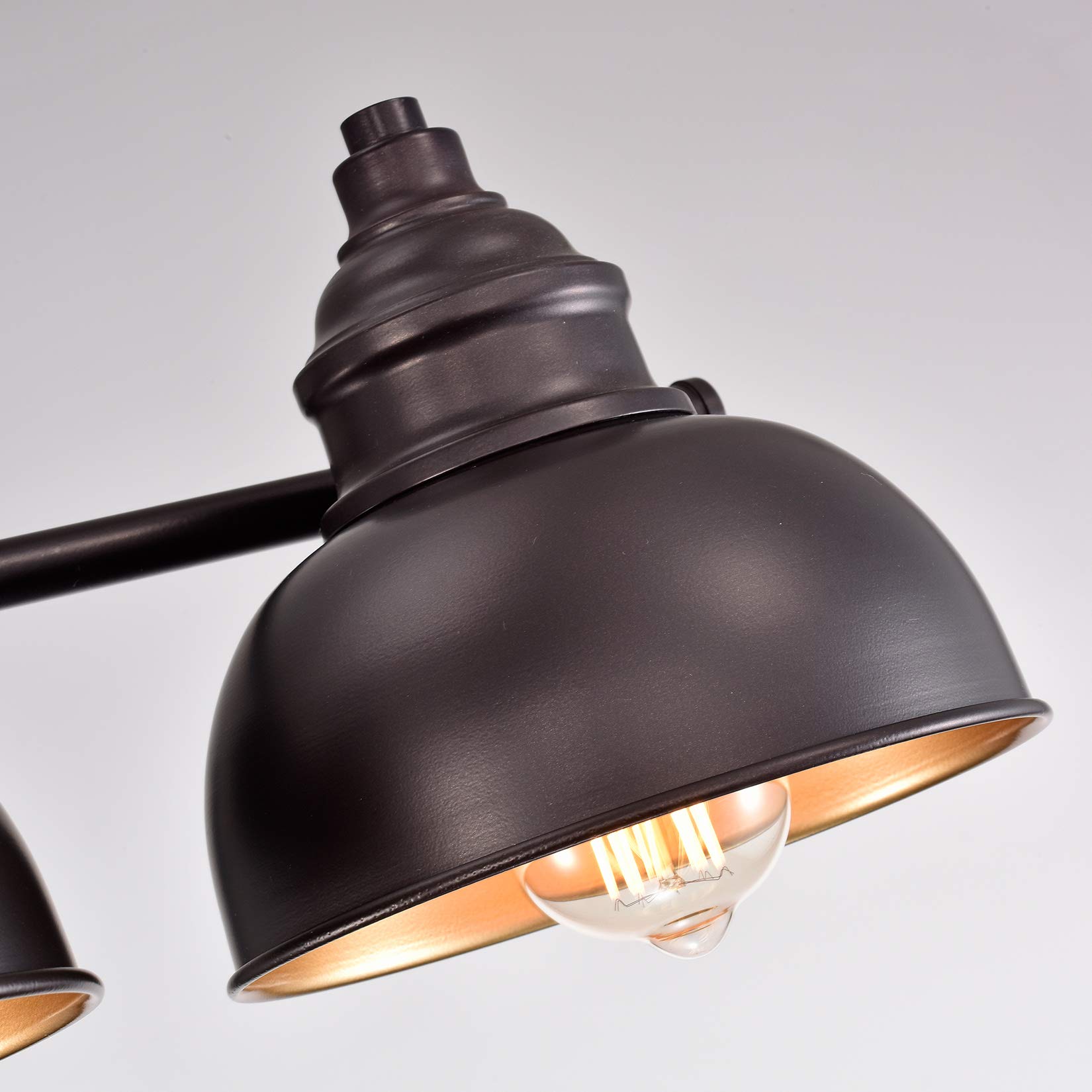 3-Light Bathroom Vanity Light Fixture - 7 Inch Oil Rubbed Bronze Wall Sconce - Modern Metal Wall Lights for Bathroom, Bedroom & Hallway - Perfect for Makeup, Shaving & Ambient Lighting