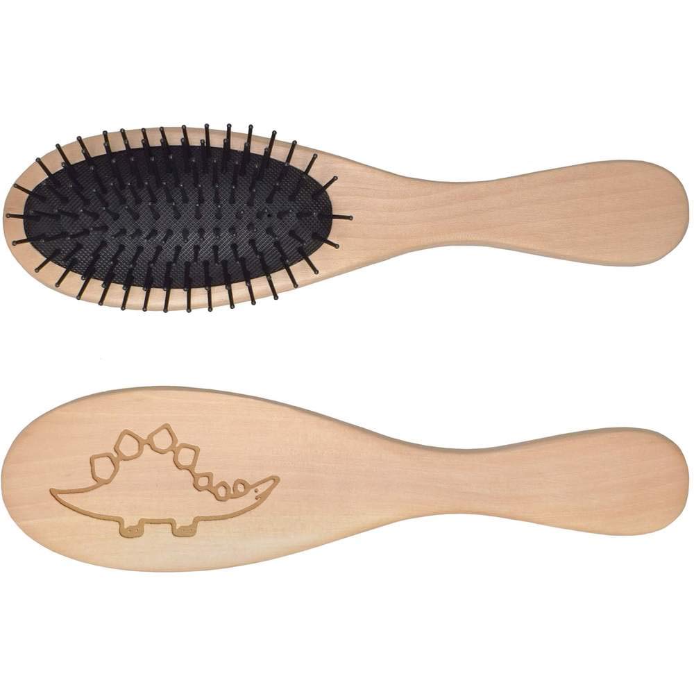 Azeeda Stegasaurus Dinosaur Wooden Hairbrush - Natural Wood Hair Brush for Kids & Adults - Gentle Detangling for Curly, Straight & Thick Hair - Perfect Gift for Dinosaur Lovers (HA00009800)