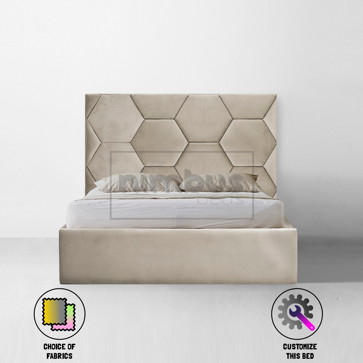 Queen Size Honeycomb Bed Frame with Strong Metal Support - Perfect for Modern Bedrooms & Guest Rooms