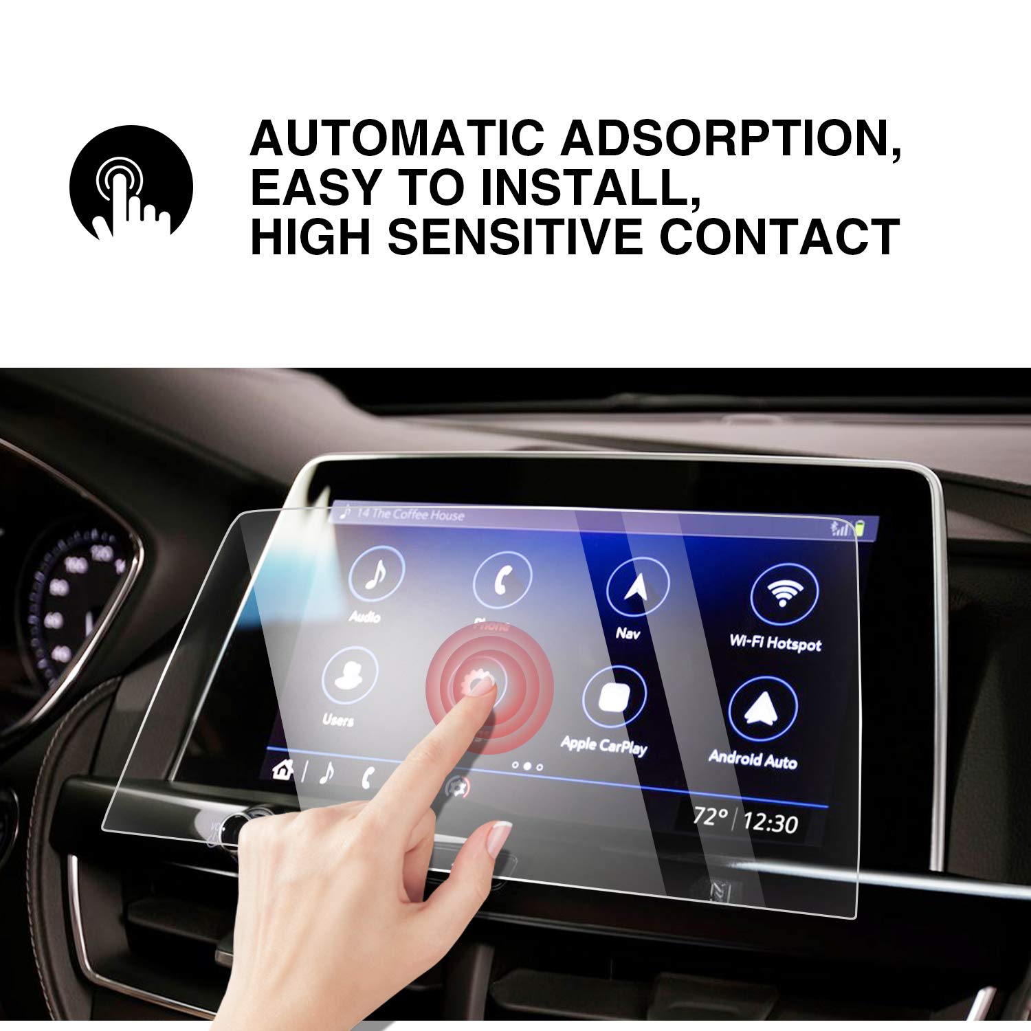 2020 Cadillac CT5 Tempered Glass Touch Screen Protector - Anti-Scratch HD Clear Navigation Screen Cover for Cadillac CT5 | Perfect for Daily Driving & Road Trips