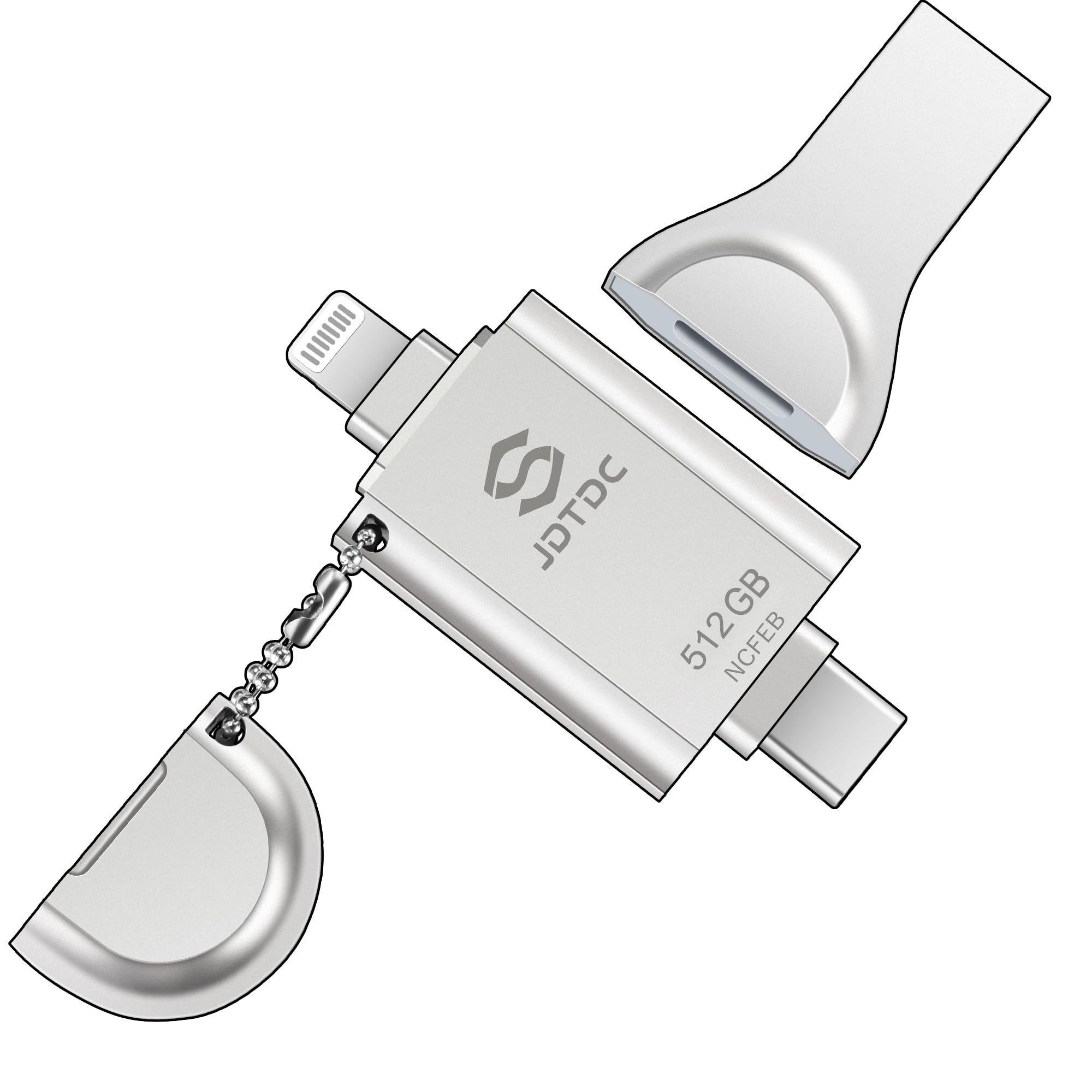 Apple MFi Certified 512GB Photo Stick for iPhone 16/15/14 - External Flash Drive Memory Storage for USB C, Android & iPad - Portable Thumb Drive for Photos, Videos Backup - Perfect for Travel, Work & School Data Transfer