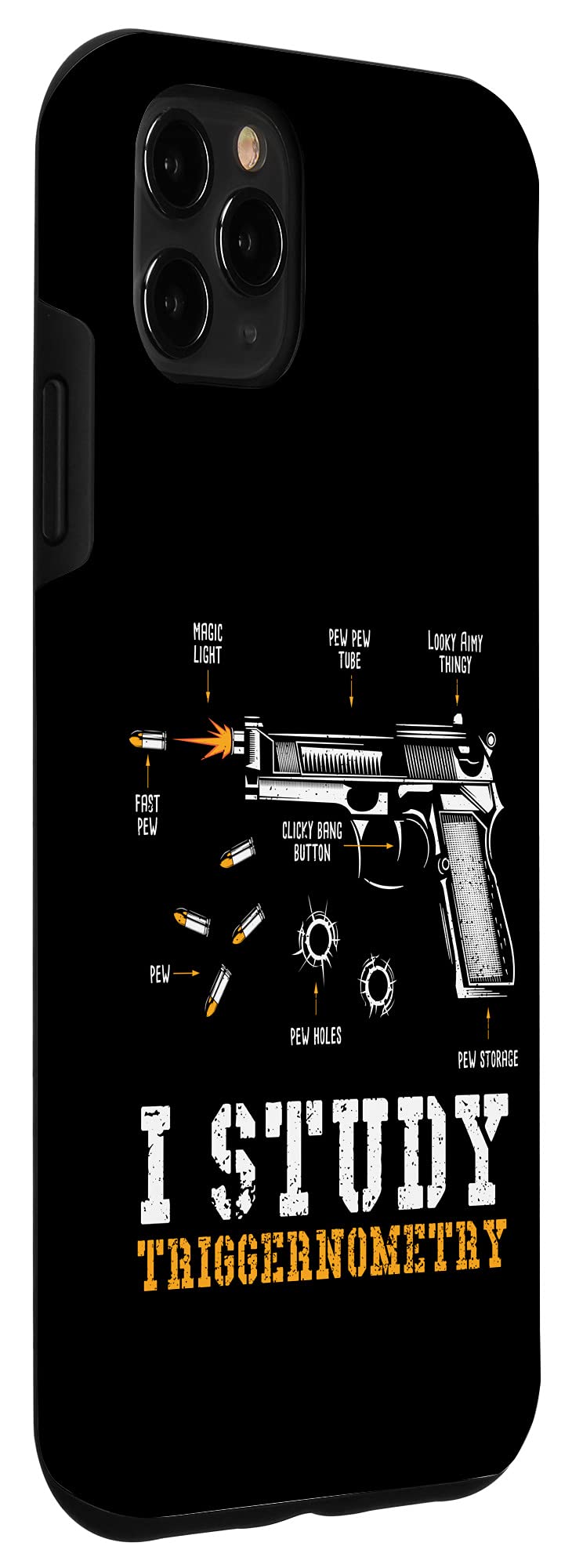 iPhone 11 Pro Max Gun Lover Case - I Study Triggernometry Funny Gun Saying Phone Cover for Shooting Range & Hunting Enthusiasts