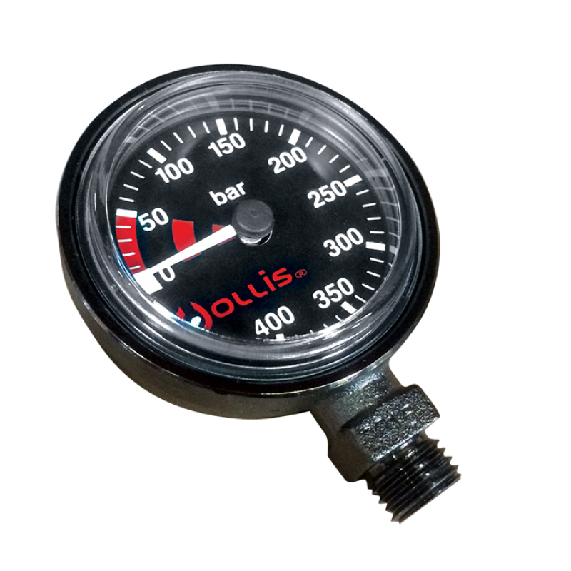 Hollis Low Profile Brass SPG - High Performance Scuba Diving Pressure Gauge for Underwater Adventures | Perfect for Professional Divers and Ocean Exploration