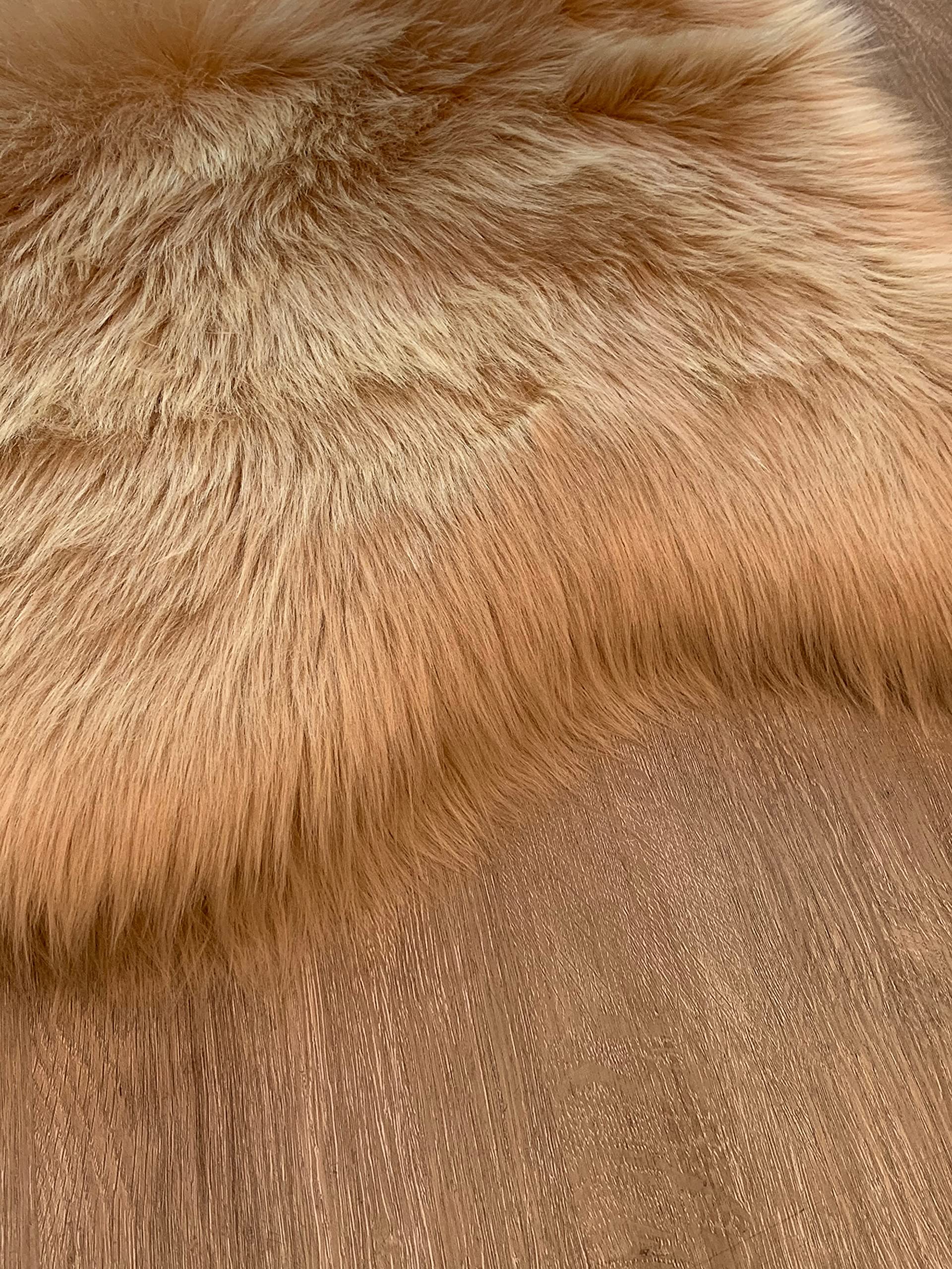 LAMBZY Faux Sheepskin Super Soft Hypoallergenic Silky Round Shag Rug - 6' Beige Fluffy Area Rug for Living Room, Bedroom, Nursery & Sofa - Cozy Home Decor for Winter & Pet-Friendly Floor Mat