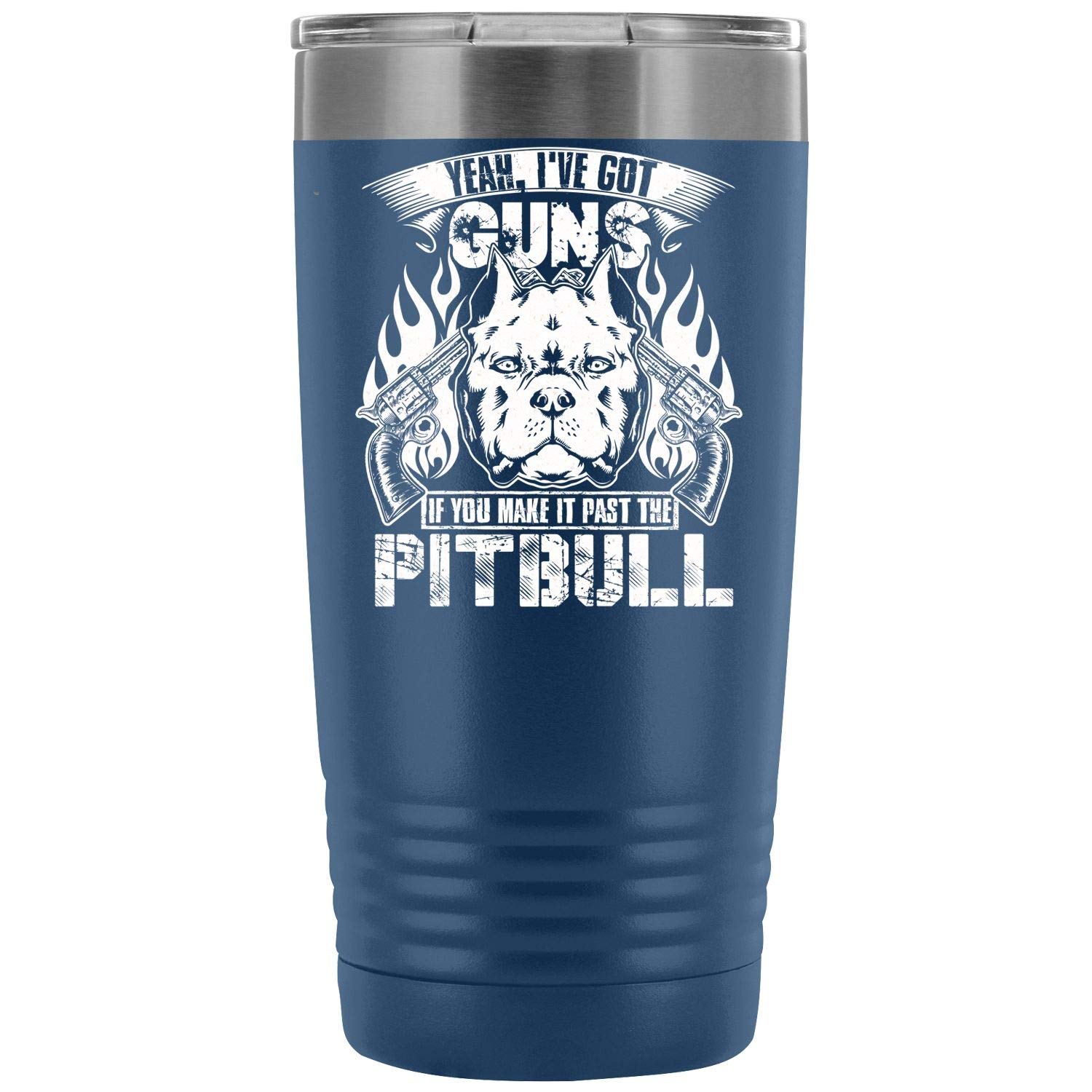 20oz Pitbull Vacuum Insulated Tumbler - Double Wall Stainless Steel Travel Mug for Hot & Cold Drinks - Leakproof Coffee Cup for Home, Office, Gym & Outdoor Activities (Blue)