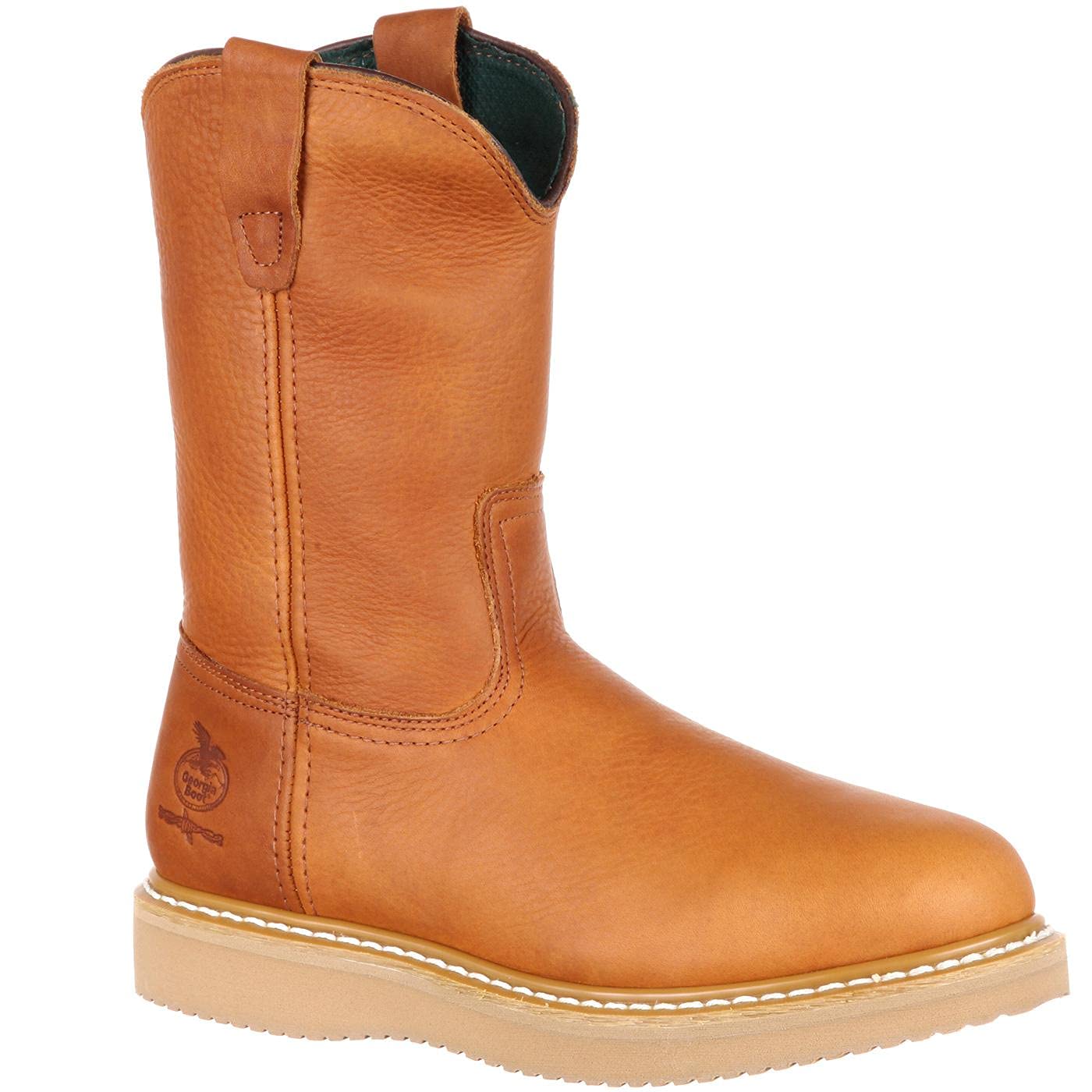 Georgia Boot Men's 10-Inch Wedge Wellington Waterproof Work Boots - Durable Steel Toe Construction for Construction, Farming & Outdoor Work
