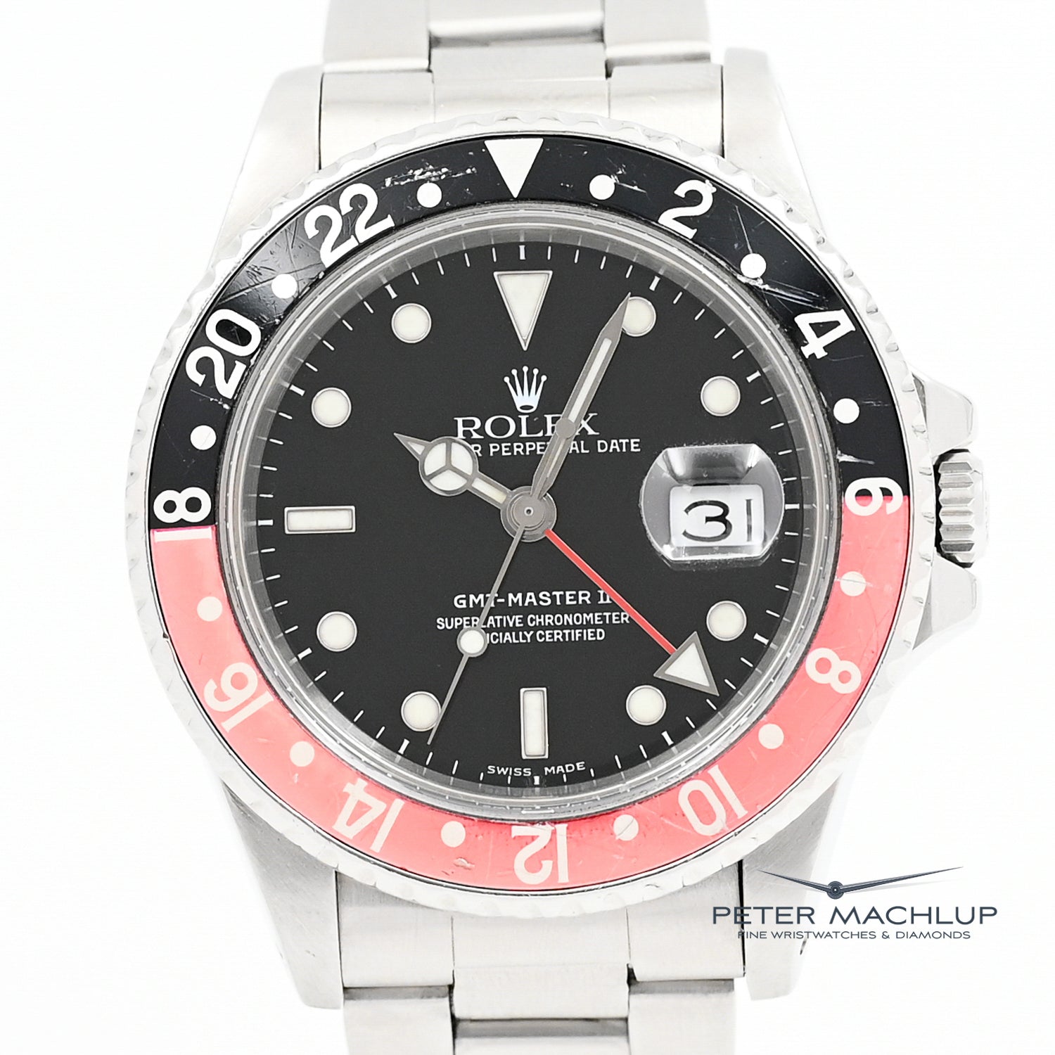 Vintage Rolex GMT-Master II 16710 Pepsi Bezel Stainless Steel Watch 1988 - Perfect for Travel, Business & Luxury Collectors