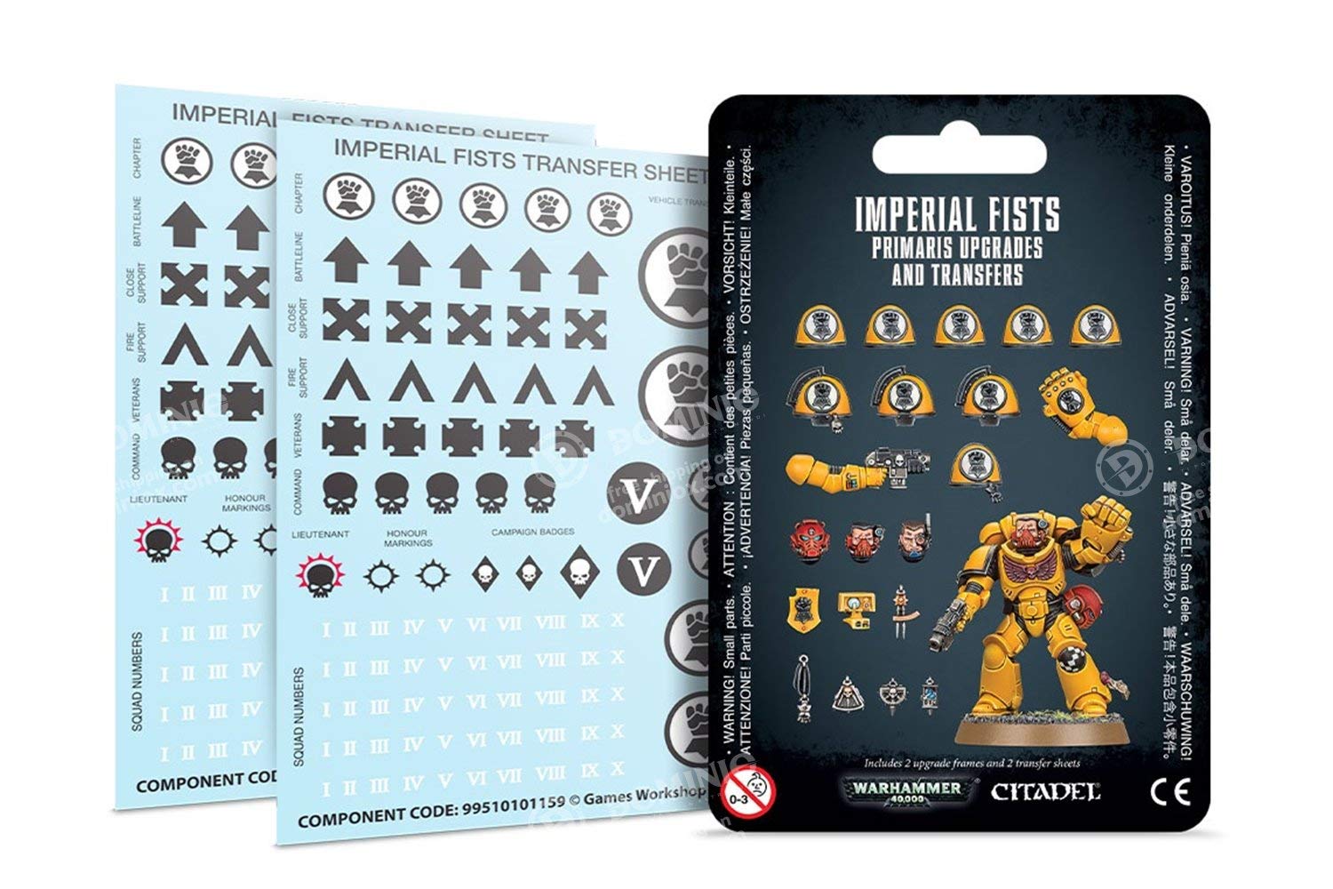 Games Workshop Warhammer 40k - Imperial Fists Primaris Upgrades & Transfers Set | Space Marine Customization Kit | Perfect for Tabletop Wargaming & Miniature Painting
