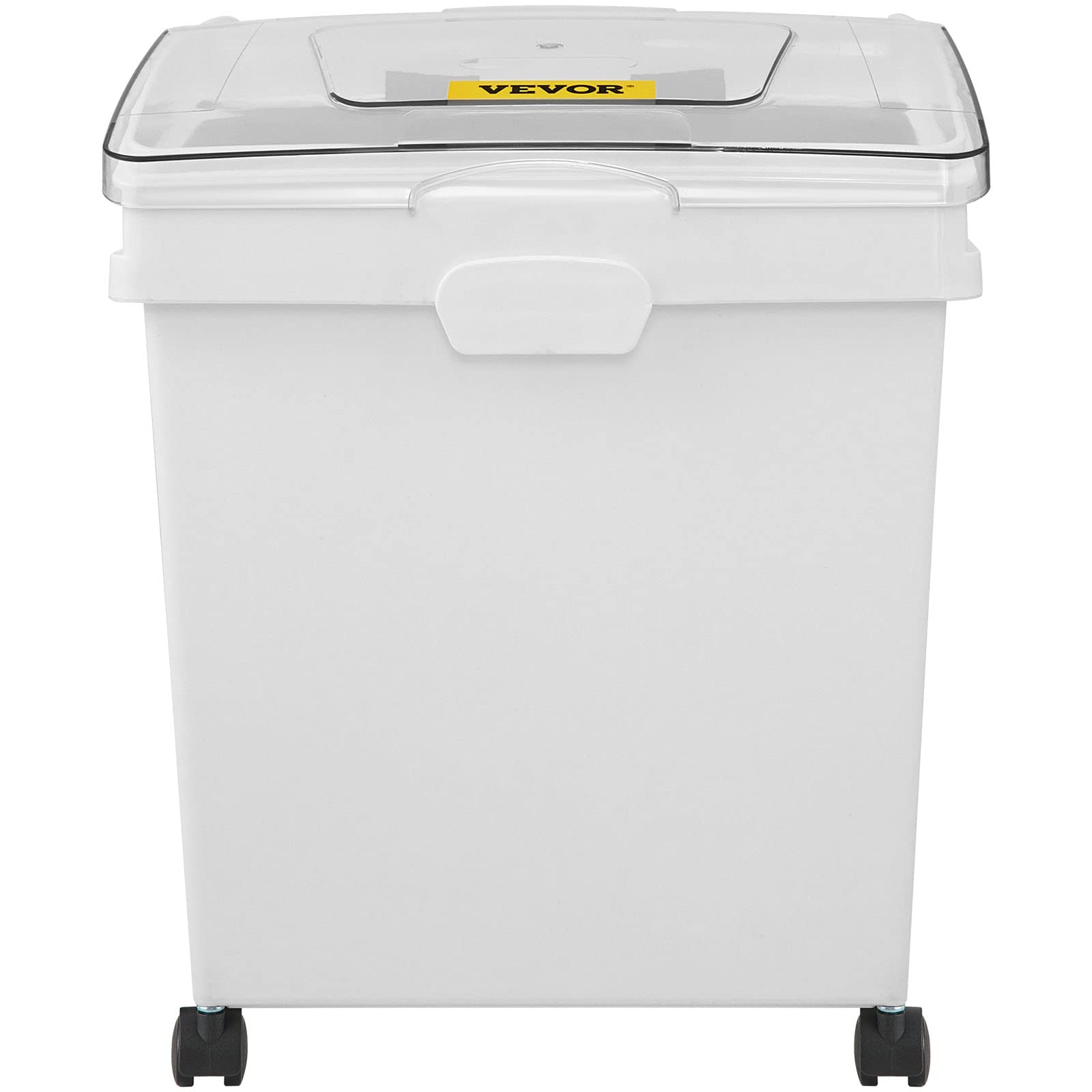 VEVOR 10.5 Gallon Commercial Ingredient Storage Bin Set - 3-Piece White PP Plastic Flour Bins with Wheels, Scoop & Sliding Lid - Ideal for Bakery, Restaurant, and Bulk Food Storage Organization