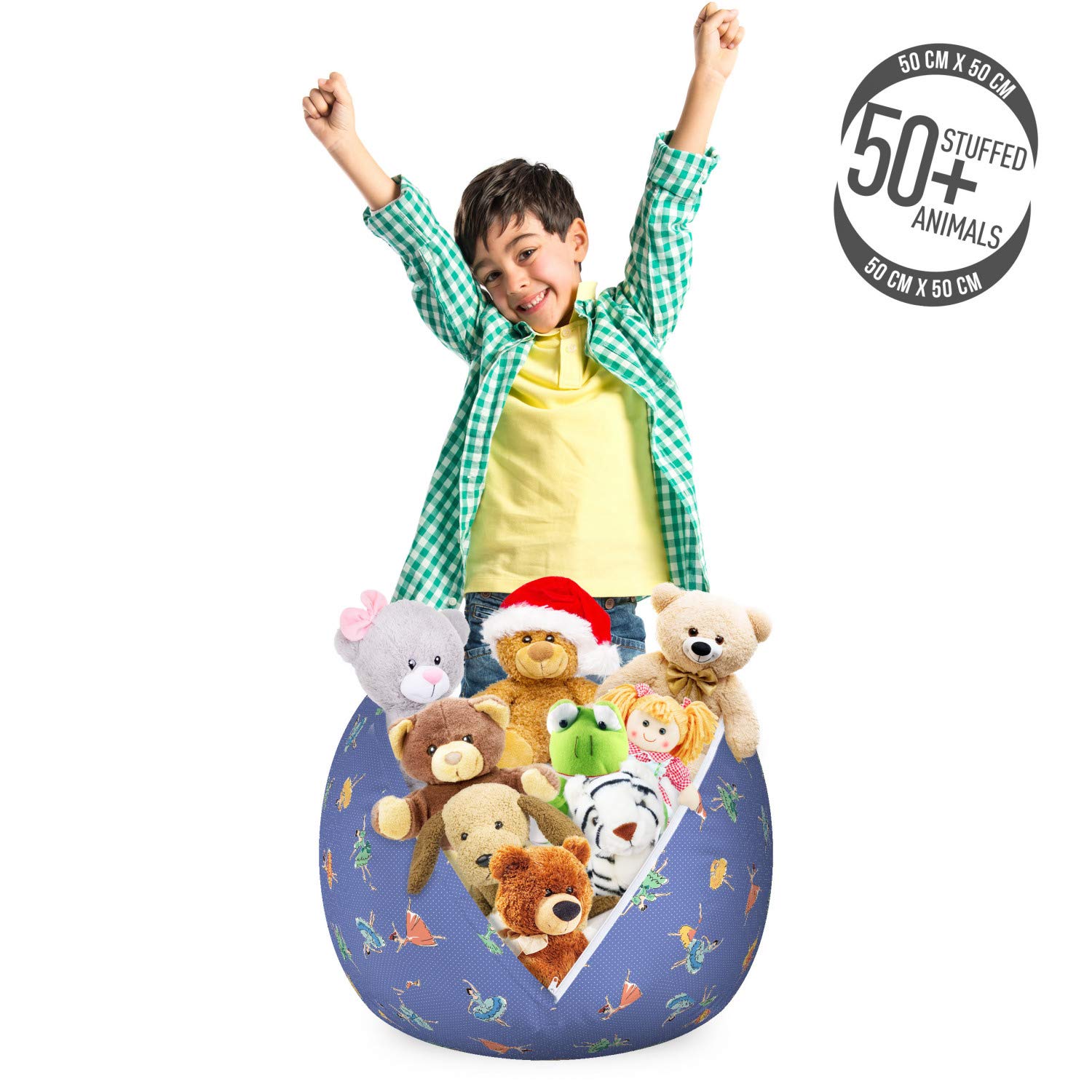 Ambesonne Ballerina Toy Storage Bag Chair - Washable Stuffed Animal Organizer with Women Dancing Motifs, Small Multicolor - Perfect for Kids' Room, Nursery, and Playroom Organization