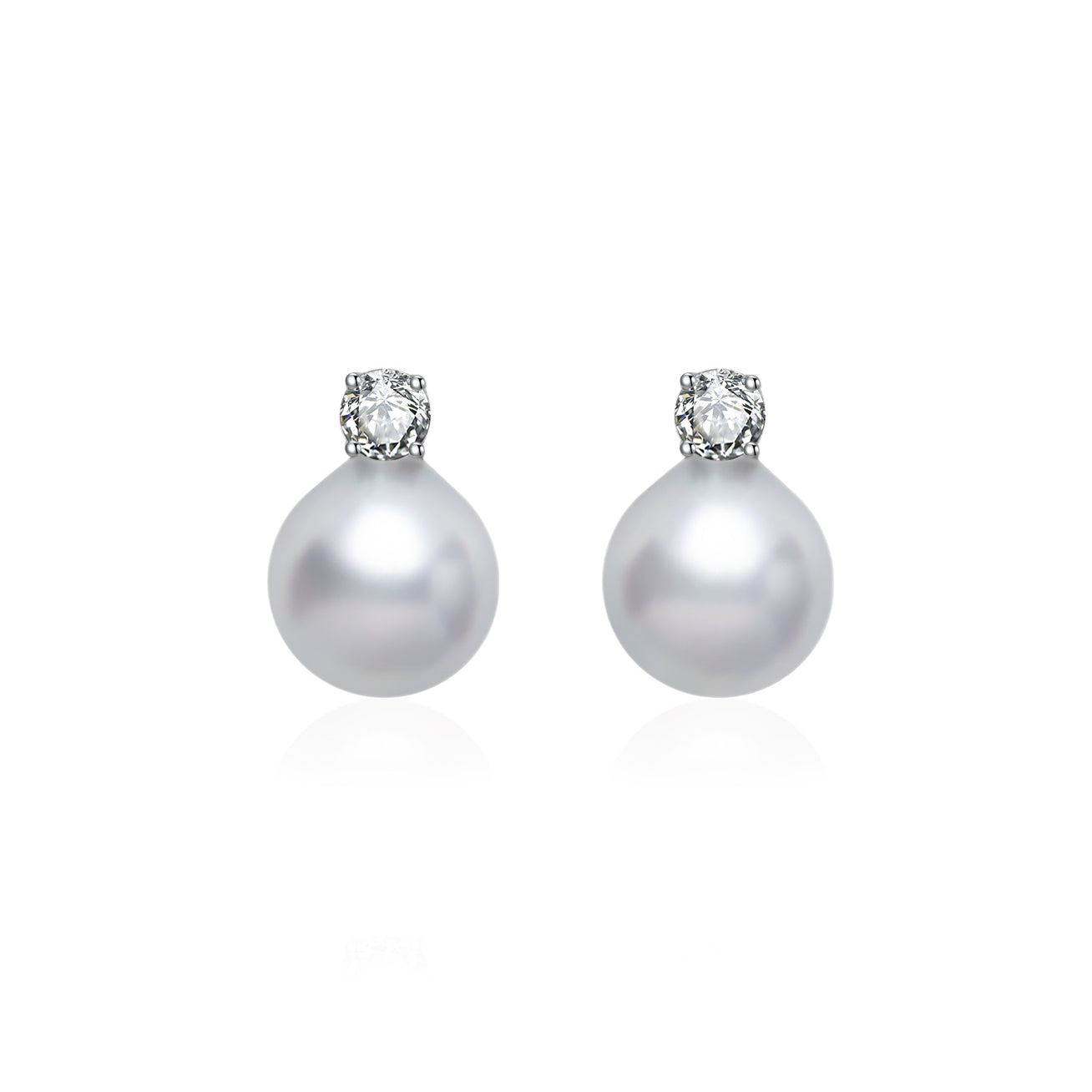 18K Silver Blue Akoya Pearl Earrings for Women - Elegant Stud Earrings for Wedding, Party & Gift Giving | KE00132