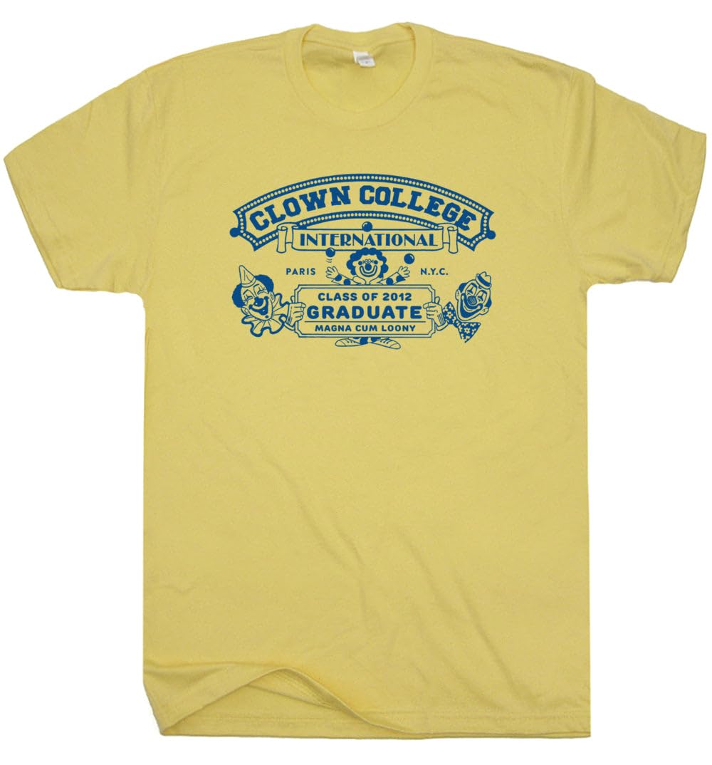 Funny Clown College T-Shirt - Vintage Circus Graphic Tee for Men, Women & Kids | Cool Retro Novelty Shirt for Halloween, Cosplay & Comedy Events