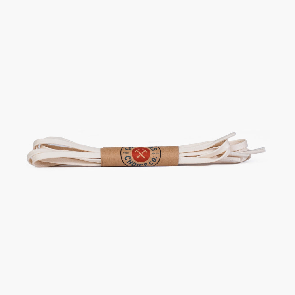 Premium Flat Waxed Cotton Shoelaces - Cream Color | Durable & Stylish for Boots, Sneakers & Casual Shoes | Perfect for Outdoor, Hiking & Everyday Wear