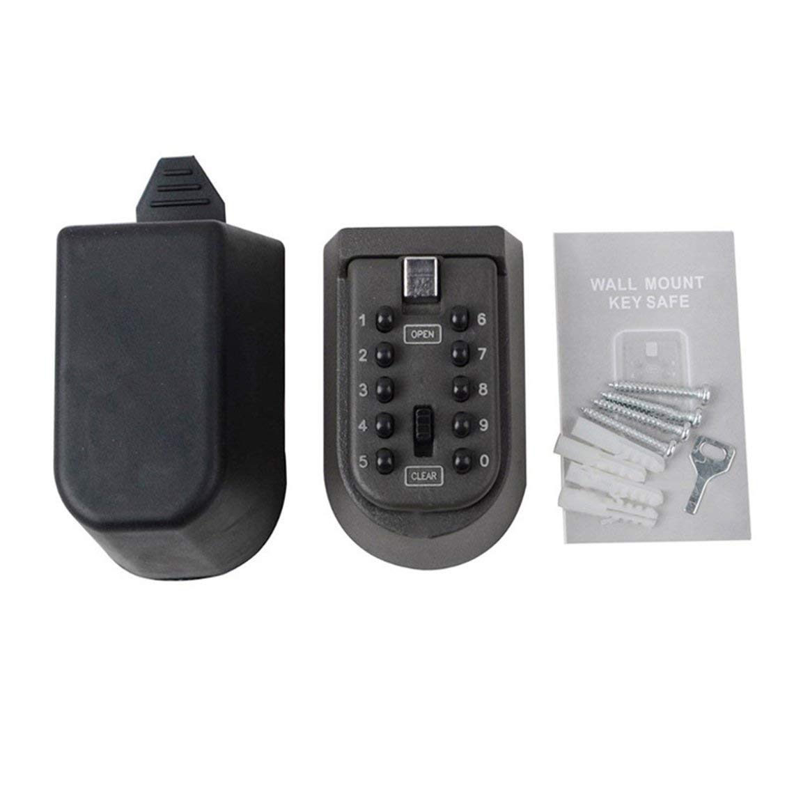 Wall-Mounted Mechanical Push Button Key Lock Box - Heavy Duty Metal Key Storage for Home, Office & Vacation Rental Security