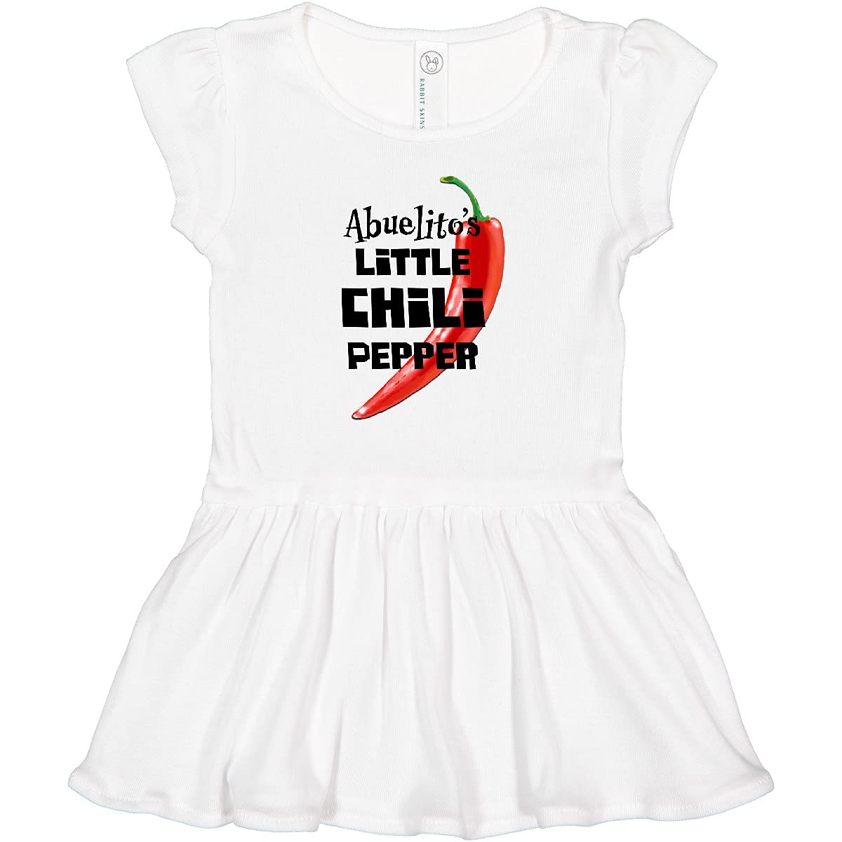 Inktastic Abuelito's Little Chili Pepper Toddler Dress - Cute Baby Girl Outfit for Holidays, Family Photos & Special Occasions