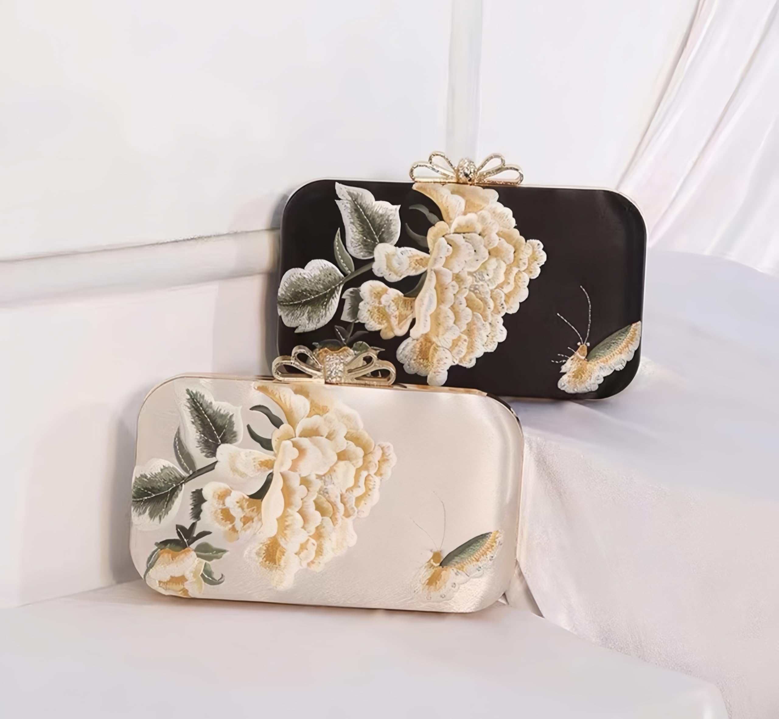 Elegant Women's Embroidered Silk Shoulder Bag - Rectangle Crossbody Handbag for Wedding, Party & Banquet | Perfect for Formal Events, Evening Occasions & Special Celebrations