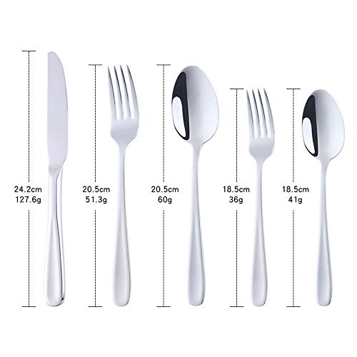Premium 20-Piece Stainless Steel Flatware Set for 4 - 18/8 Heavy Duty Silverware Cutlery Service - Elegant Dining Utensils for Home, Restaurant & Hotel Use - Perfect for Everyday Meals, Dinner Parties & Formal Occasions