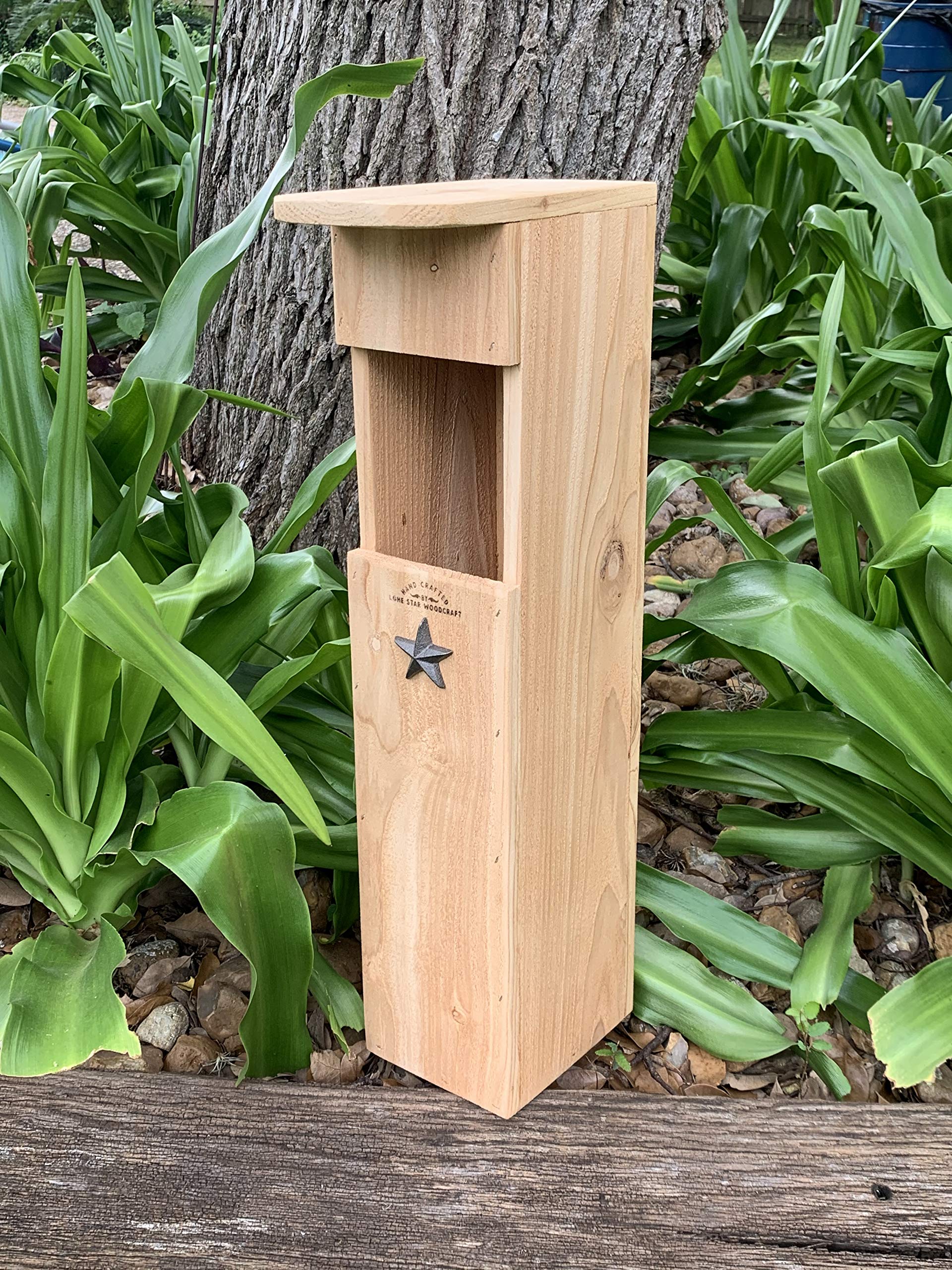 Screech Owl House - Wooden Nesting Box with Rectangular Opening - Perfect for Backyard Birdwatching & Wildlife Habitat