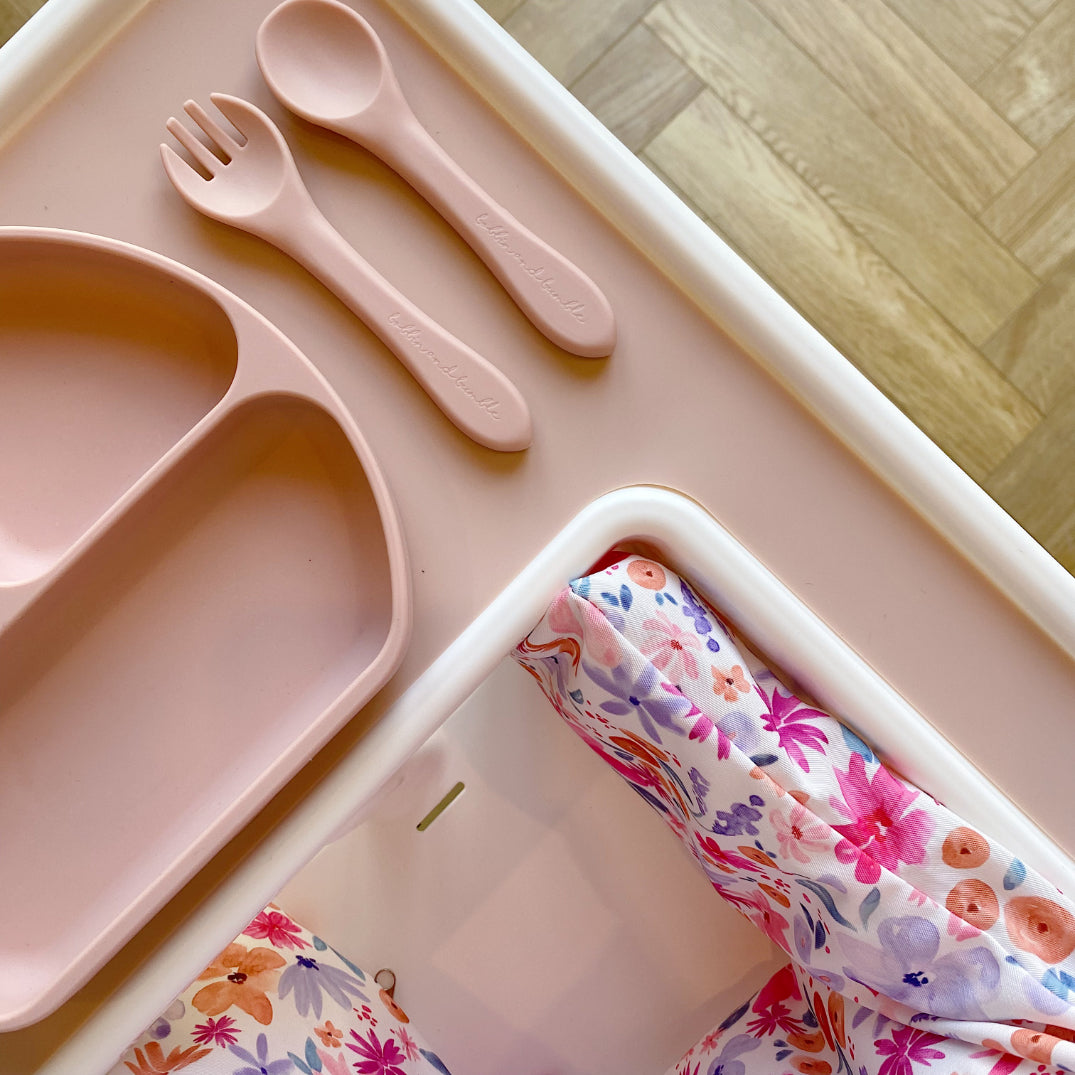 IKEA High Chair Silicone Tray Insert - Light Pink | Baby Feeding Tray for Toddlers | Easy to Clean & Non-Slip | Perfect for Mealtime & Snacks