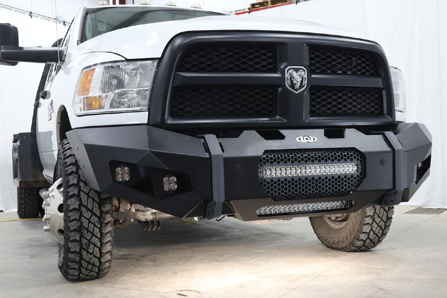 Heavy Duty Offroad Front Bumper with 20in LED Light Bar for Chevy Silverado 2500HD/3500HD, GMC Sierra 2500HD/3500HD, Dodge RAM 2500/3500 & Ford F-250/F-350 - Perfect for Off-Roading, Trail Adventures & Truck Customization