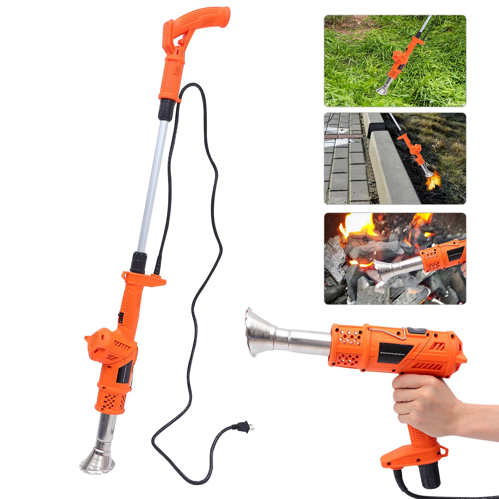 BESPORTBLE Electric Thermal Weeder & Lawn Mower - 3-in-1 Garden Tool with BBQ Igniter Burner for Charcoal & Patio Use | Perfect for Weed Control, Lawn Maintenance & Outdoor Grilling