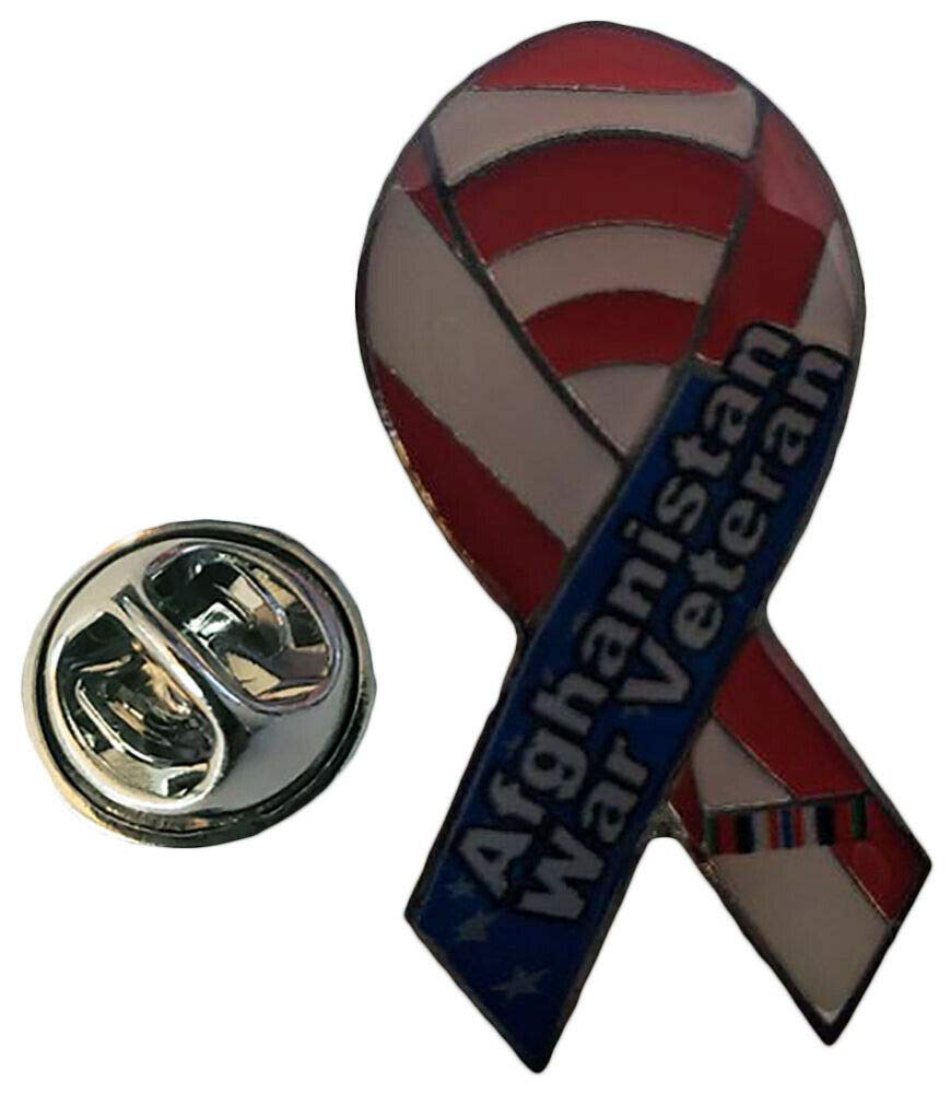 Afghanistan War Veteran Awareness Ribbon Hat Cap Lapel Pin - Bulk Pack of 50 Pins - Patriotic Military Support Accessories for Veterans Day, Memorial Day & Military Appreciation Events