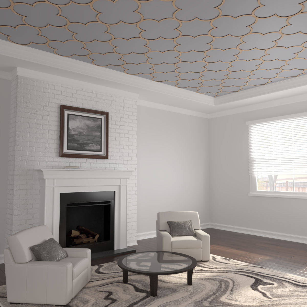 Woodall Decorative Fretwork Wood Ceiling Panels - Handcrafted Wooden Wall & Ceiling Tiles for Home Décor - Perfect for Living Room, Bedroom & Office Interior Design