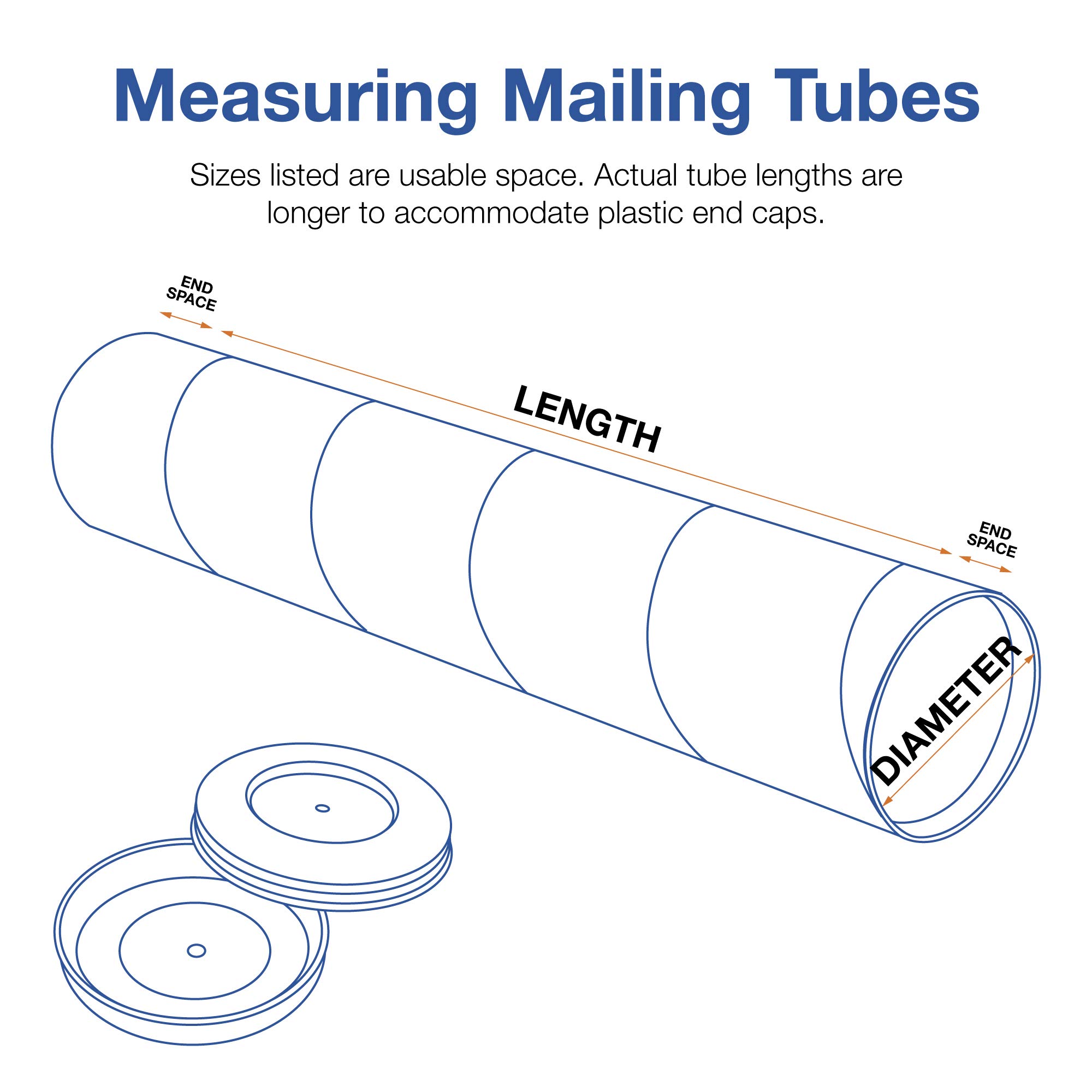 Choice Shipping Supplies Mailing Tubes with Caps - 4' x 42' Kraft Cardboard Postal Tubes (15/Case) for Secure Document & Poster Shipping | Ideal for Artwork, Blueprints & Mailing Protection