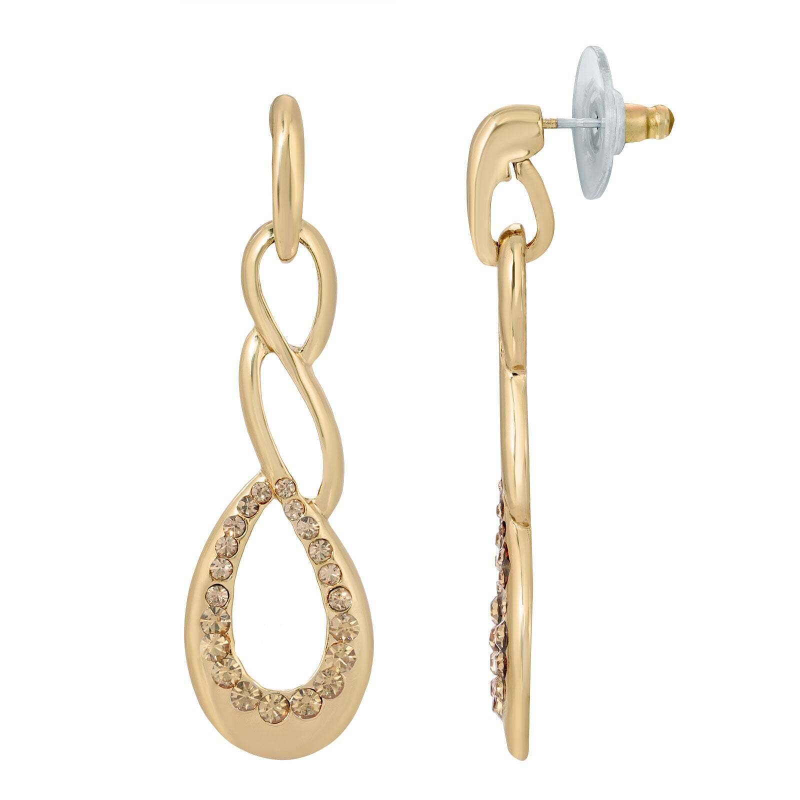 1928 Light Topaz Crystal Drop Earrings - Vintage Style Dangle Earrings for Women, Elegant Party & Wedding Jewelry Gift