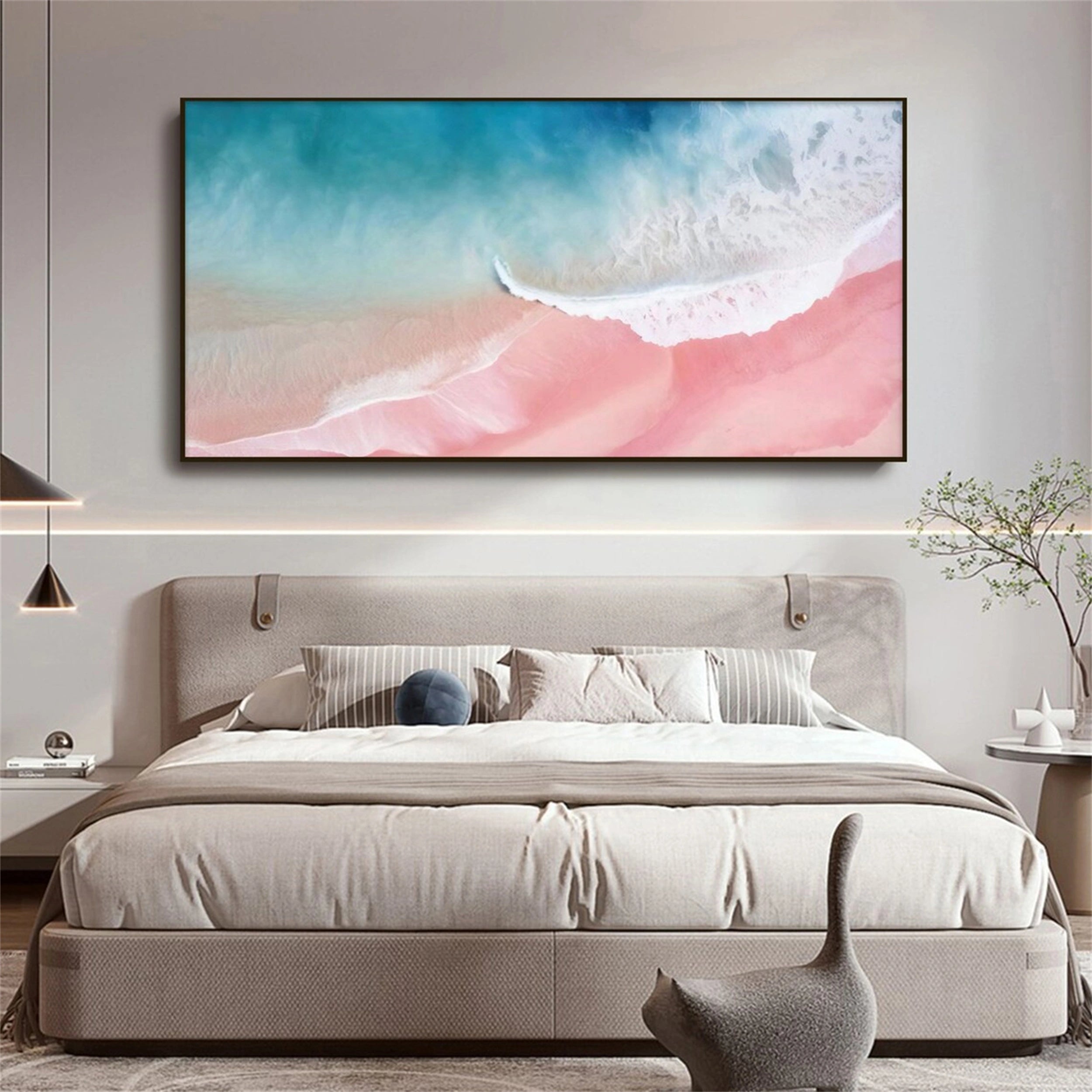 Ocean and Sky Painting #OS 064 - Handmade Seascape Wall Art for Home & Office Decor - Perfect for Living Room, Bedroom, or Beach House