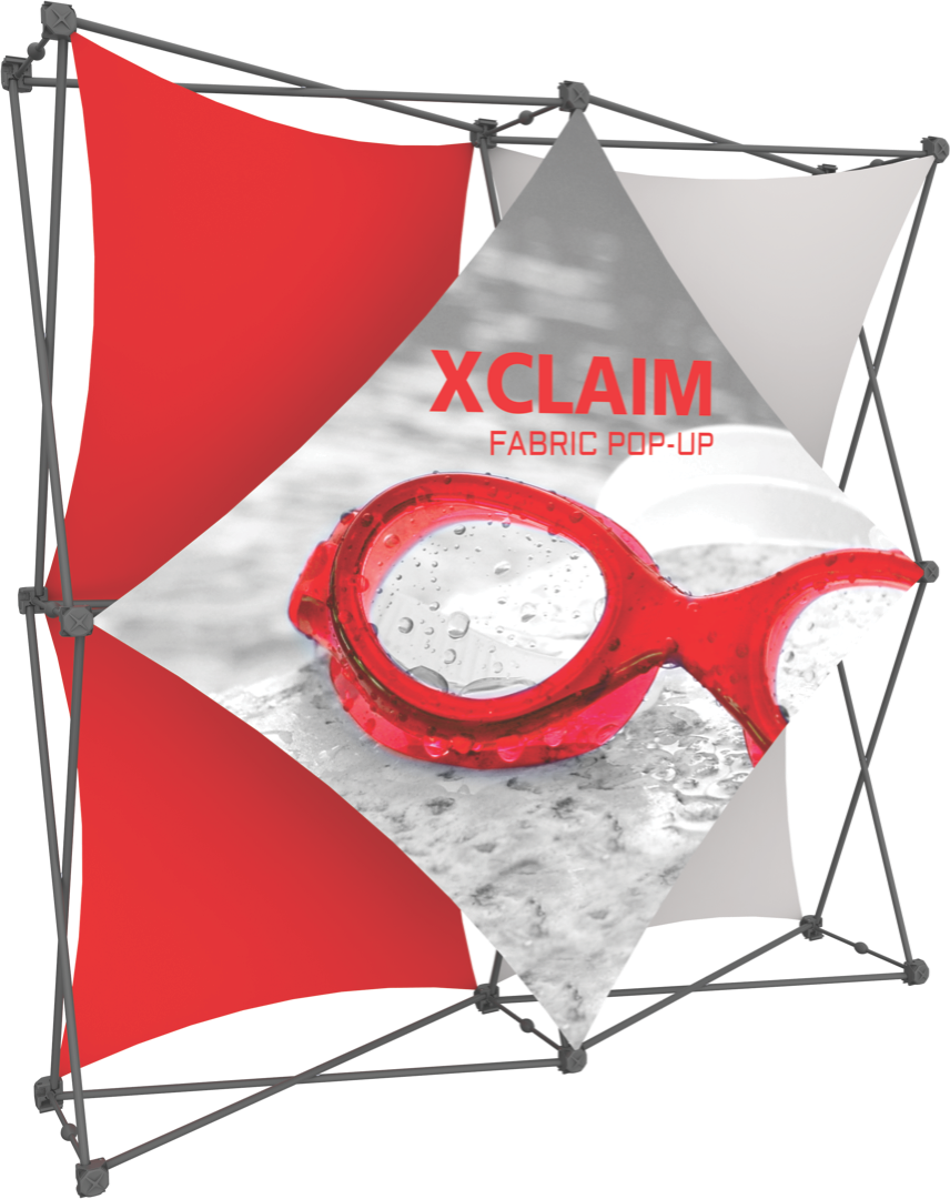 Xclaim 2x2 Pop Up Display Stand - Portable Trade Show Booth with Custom Graphics - Perfect for Exhibitions, Retail Stores, and Promotional Events
