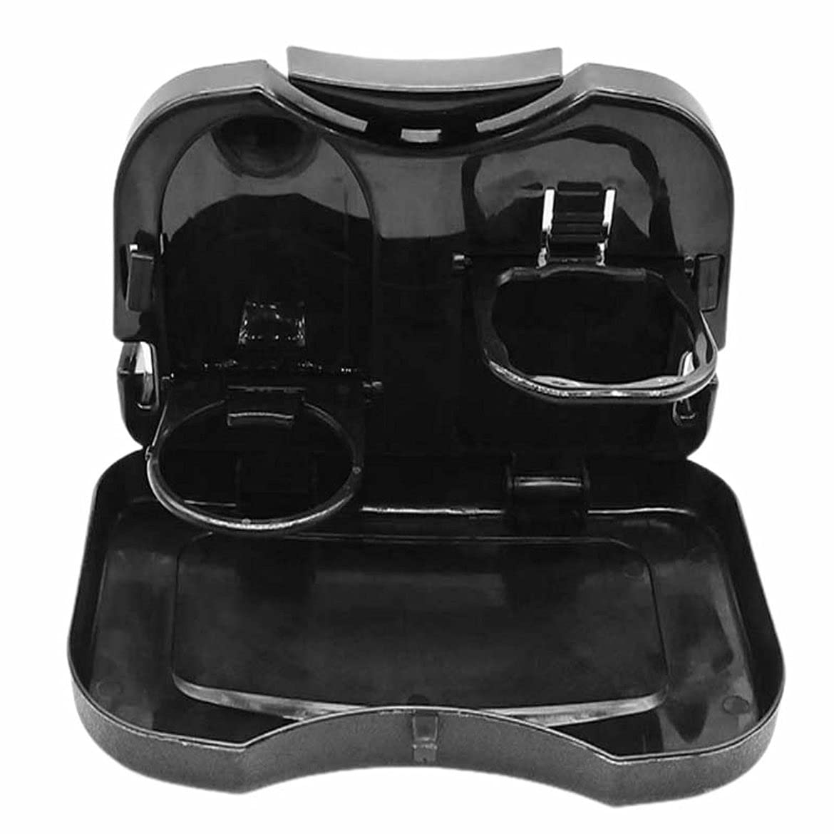 Xinsany Foldable Car Food Tray - Adjustable Back Seat Table Tray with Drink Holder & Phone Stand for Cars, SUVs, Trucks (Black) - Perfect for Road Trips, Family Travel & In-Car Dining