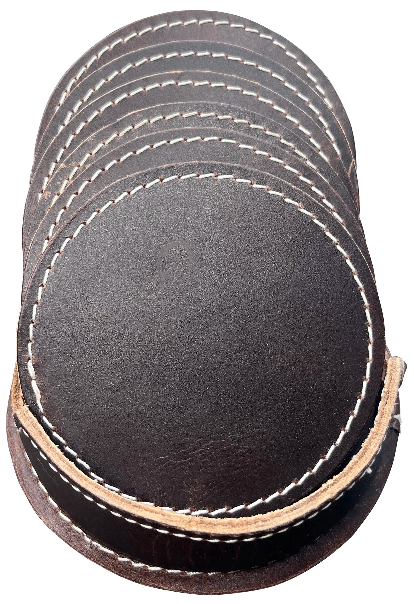 Premium Handmade Leather Drink Coasters Set - Absorbent & Durable Cup Coasters for Coffee, Wine & Beer - Perfect for Home, Office & Bar Decor