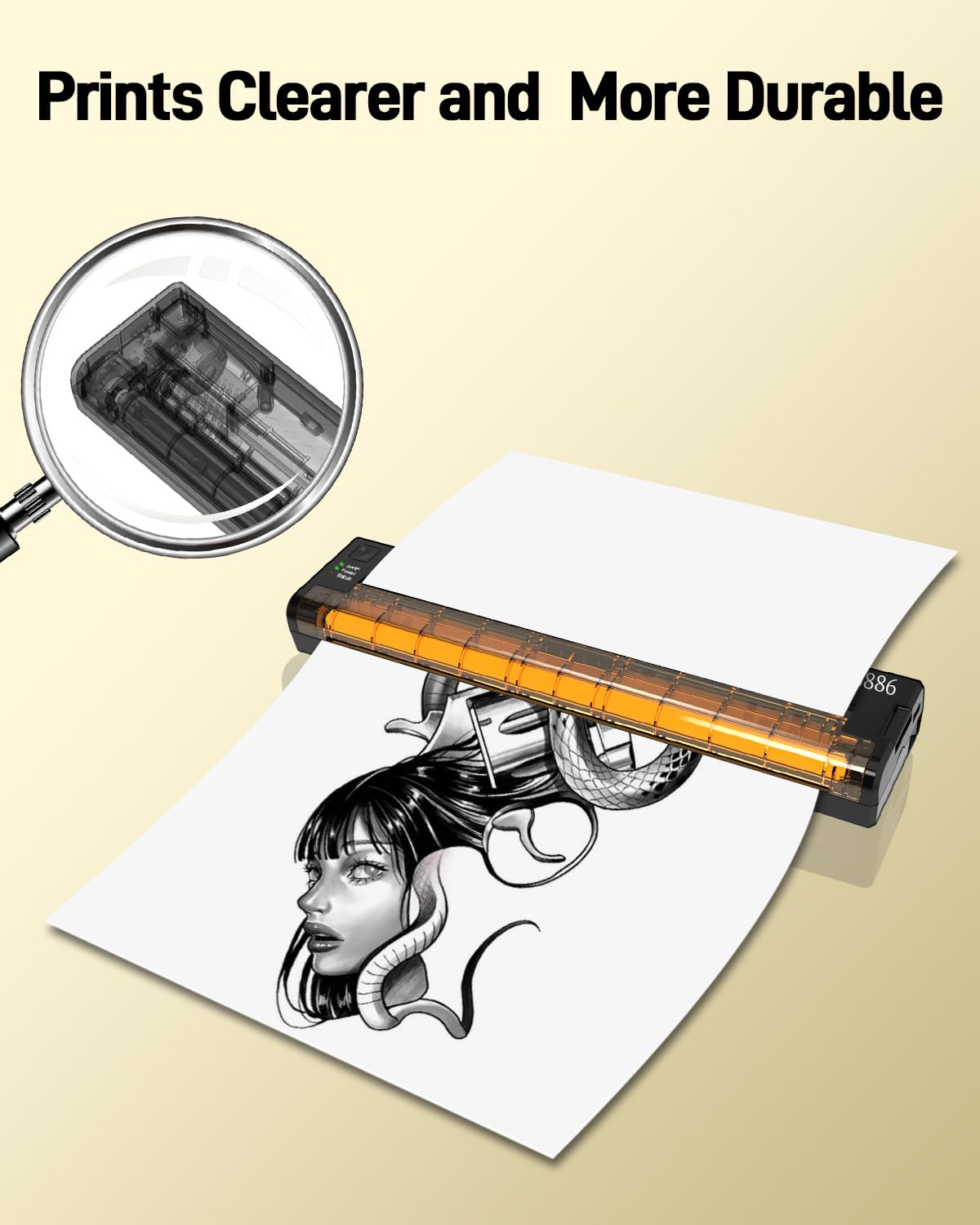 YILONG ATS886 Bluetooth Thermal Tattoo Stencil Printer - Portable Tattoo Machine for Artists & Beginners, Smartphone/PC Compatible - Perfect for Home Studios & Professional Tattoo Shops