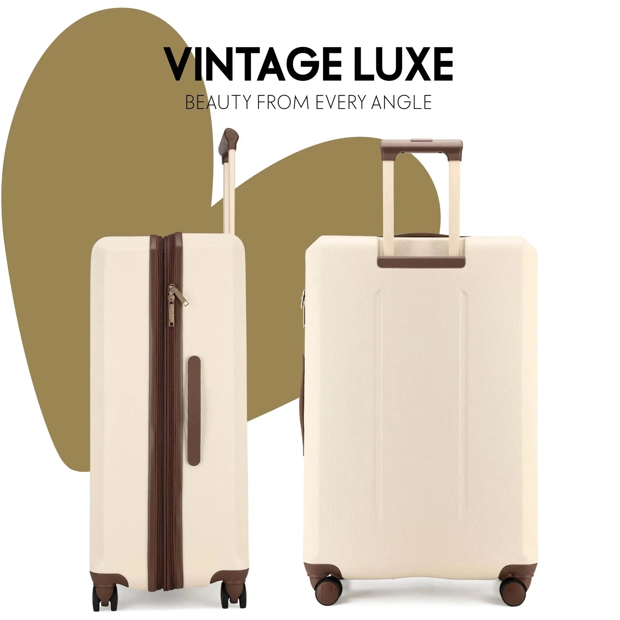Luxe Journey 3-Piece Expandable Vintage Suitcase Set - Perfect for Travel, Vacations & Business Trips