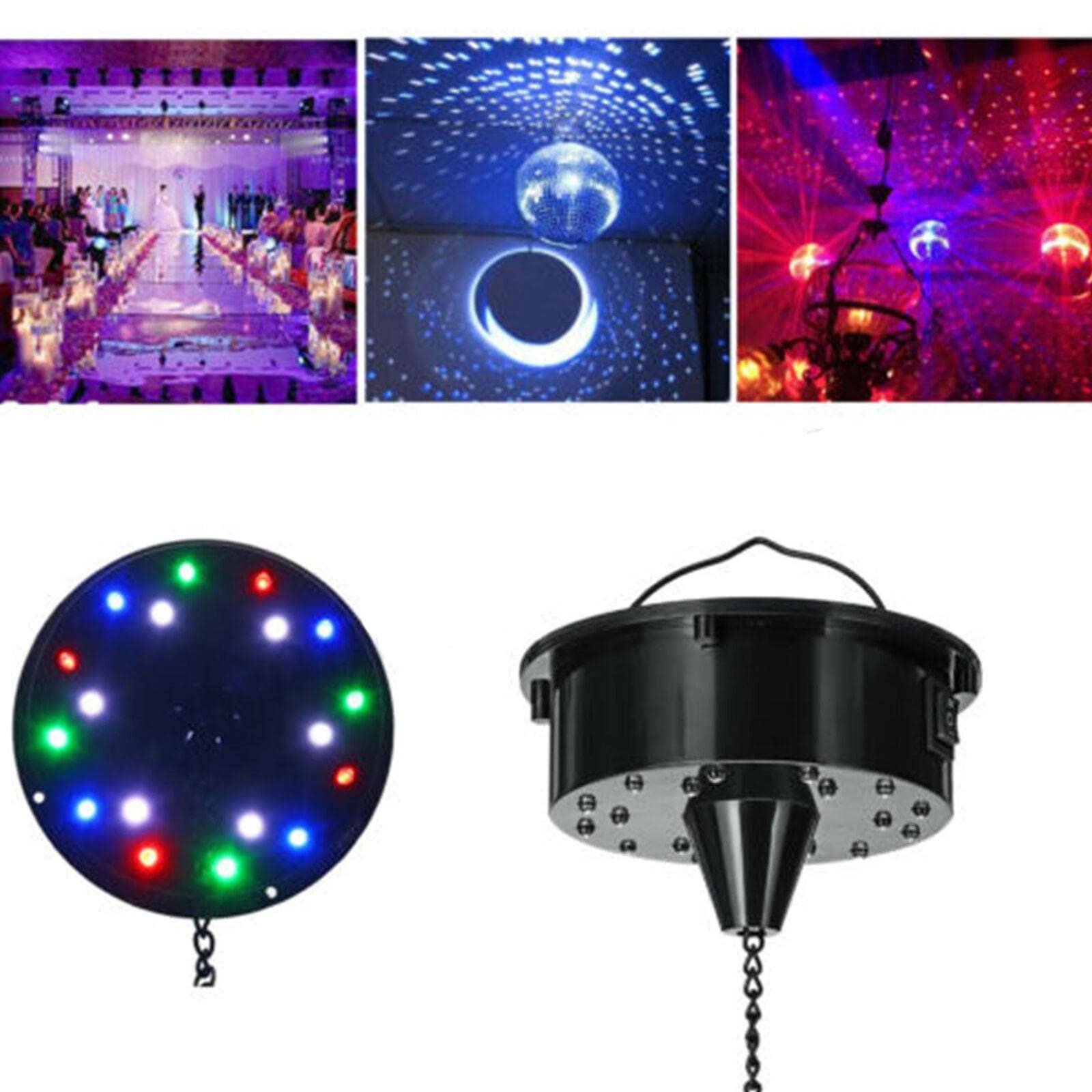 18 LED Sound-Activated Disco Ball with Rotating Glass Mirror - DJ Party Light for Nightclubs, Dance Floors & Home Dance Parties
